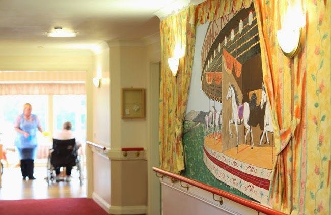 Hallway of Armstrong House care home in Gateshead, Tyne and Wear