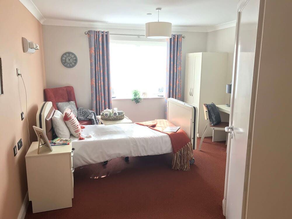 Bedroom of Asterbury Place care home in Ipswich, Suffolk