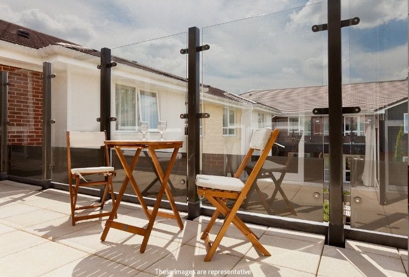 Balcony of Asterbury Place care home in Ipswich, Suffolk