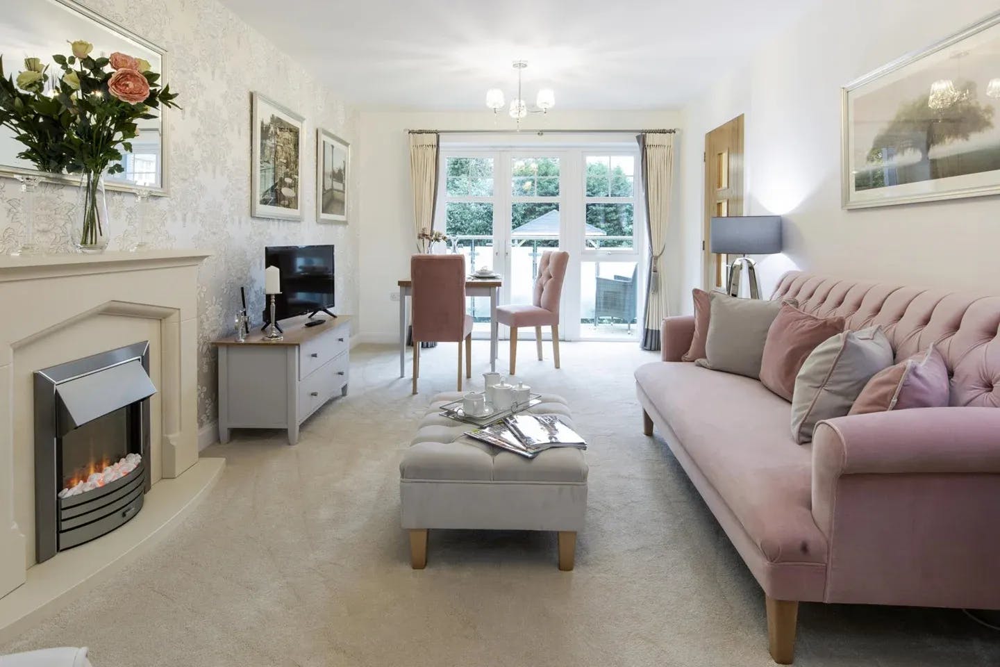 Living Room at Atwood Retirement Development in Surrey, South East of England