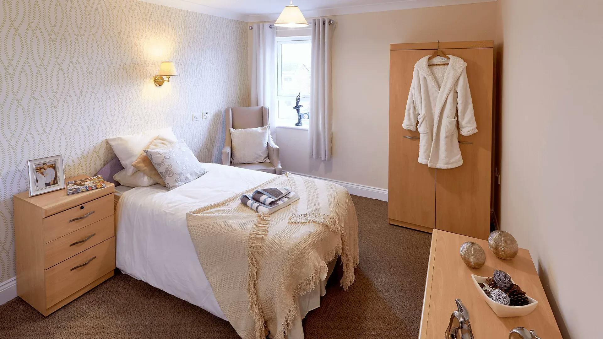 Bedroom at Highcliffe Care Home in Sunderland, Tyne and Wear