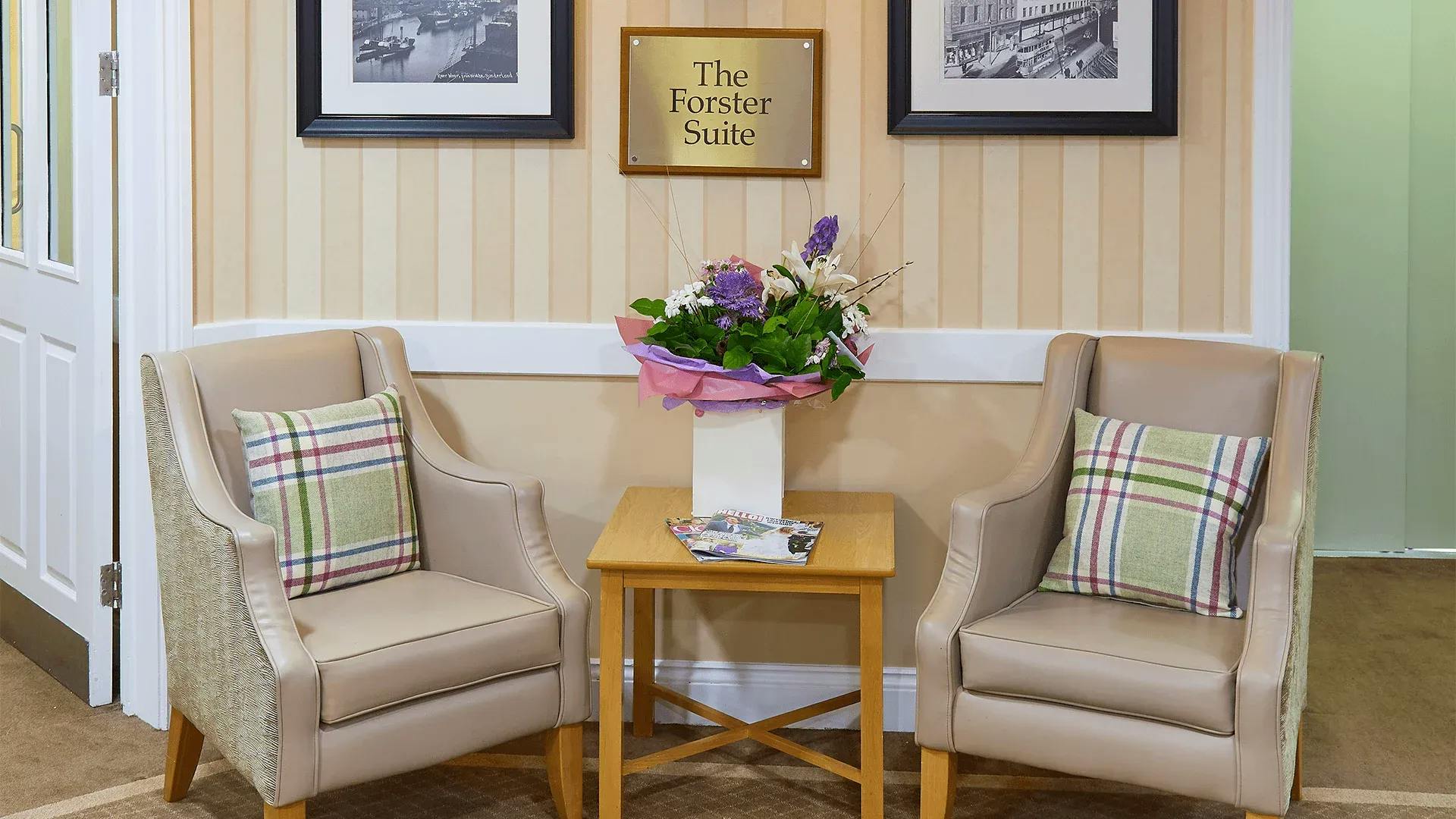 The lounge area at Highcliffe Care Home in Sunderland, Tyne and Wear