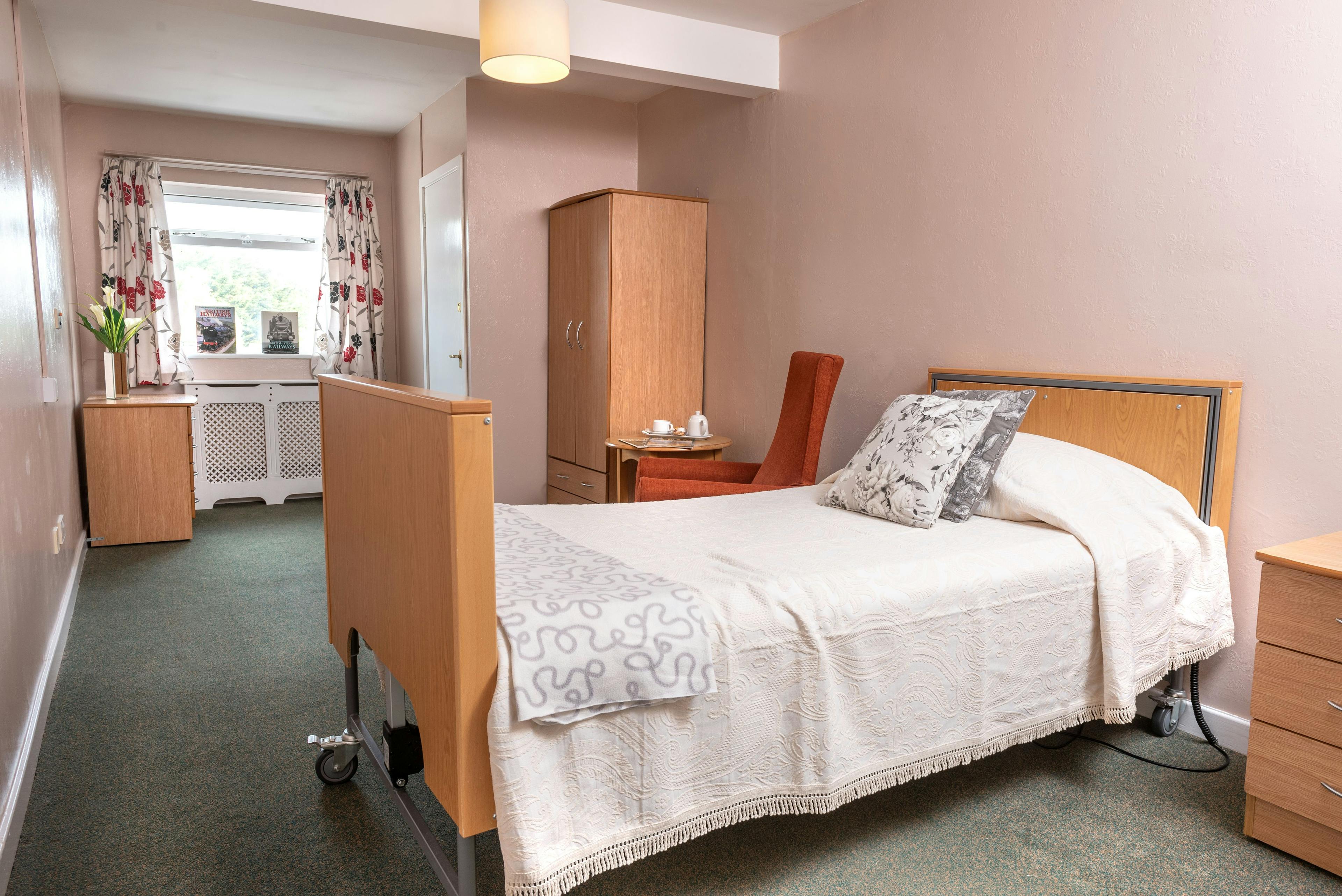 Bedroom of Belmont Lodge care home in Chigwell, Essex