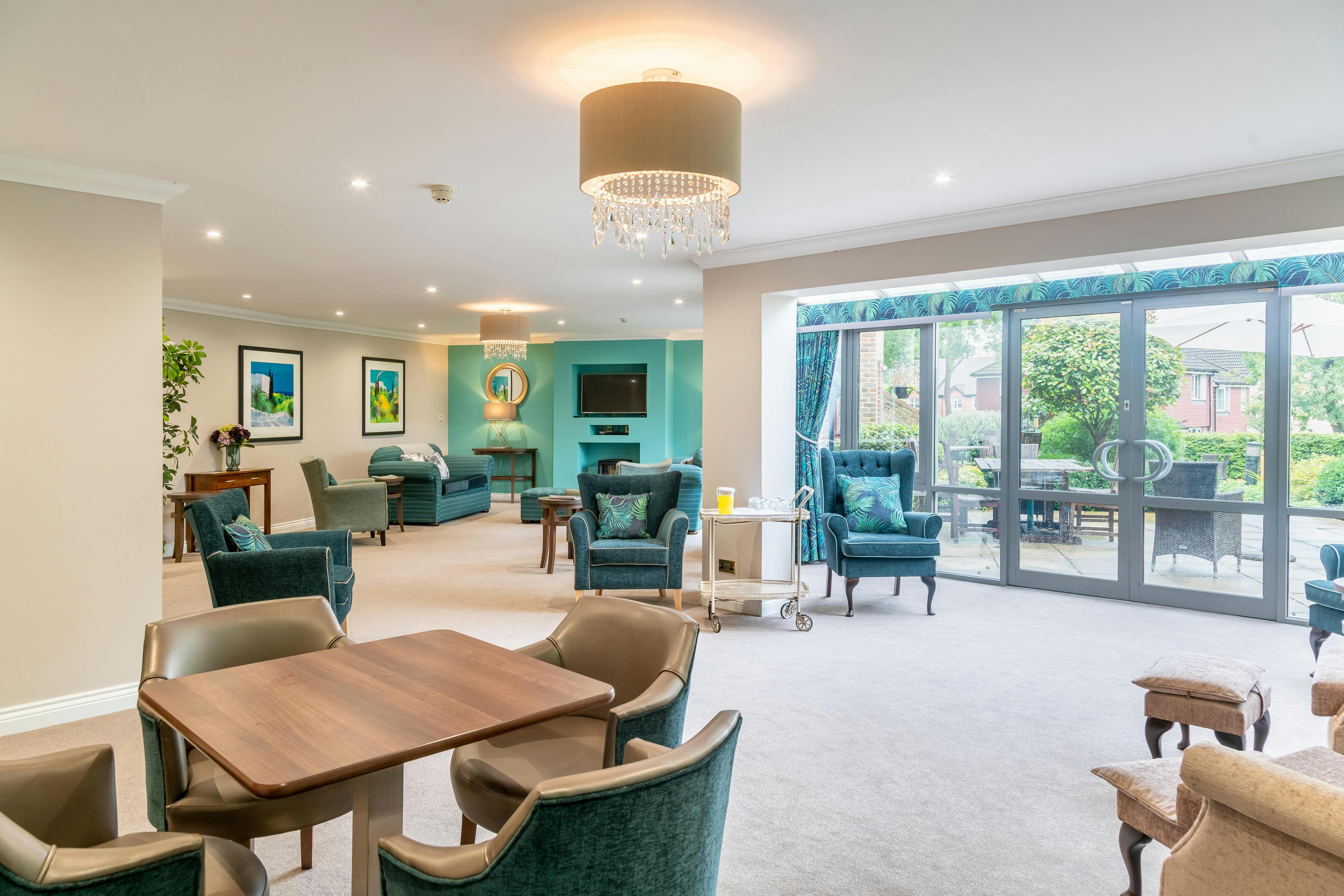 Lounge Area at Tandridge Heights Care Home in Oxted, Surrey