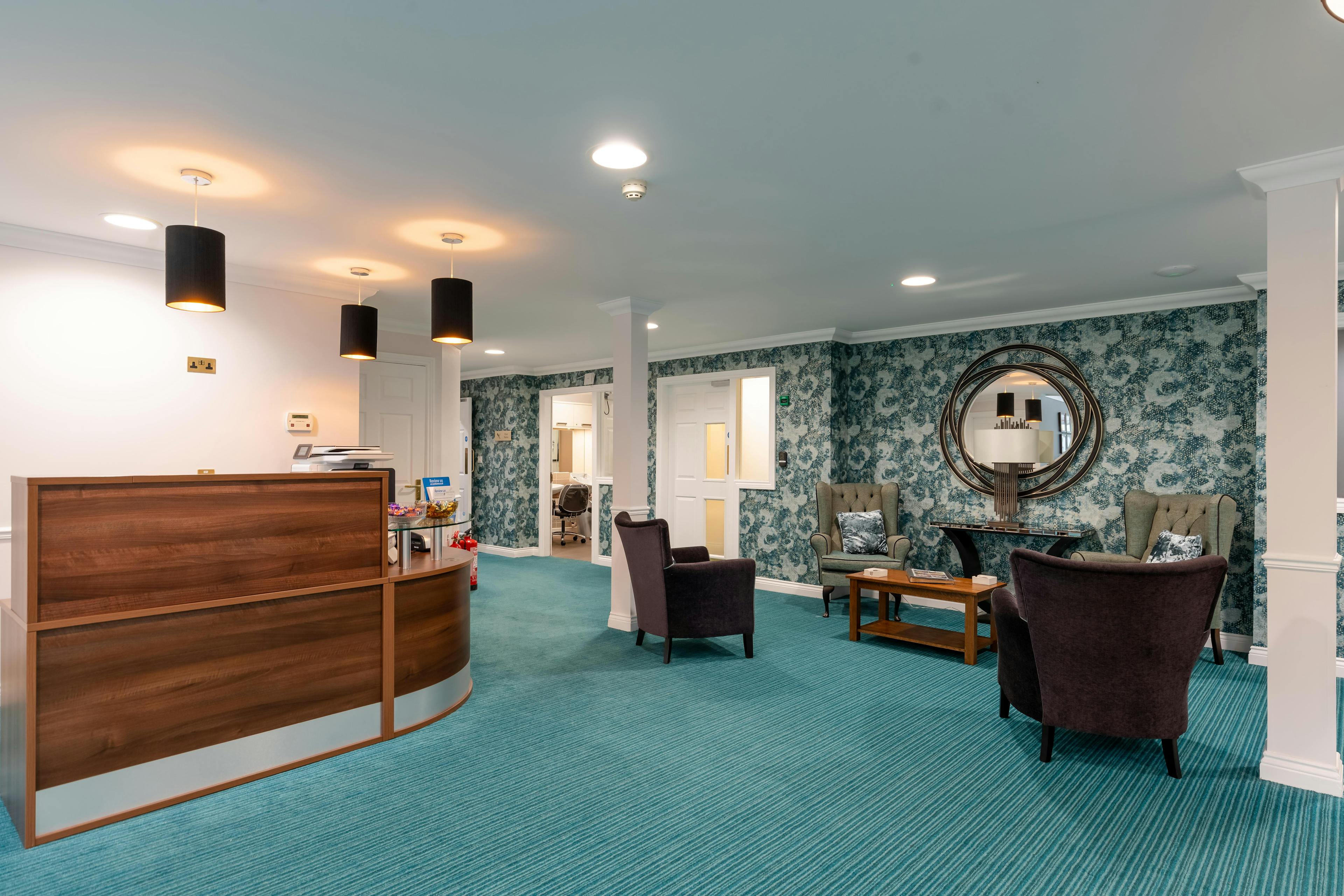 Reception at Tandridge Heights Care Home in Oxted, Surrey