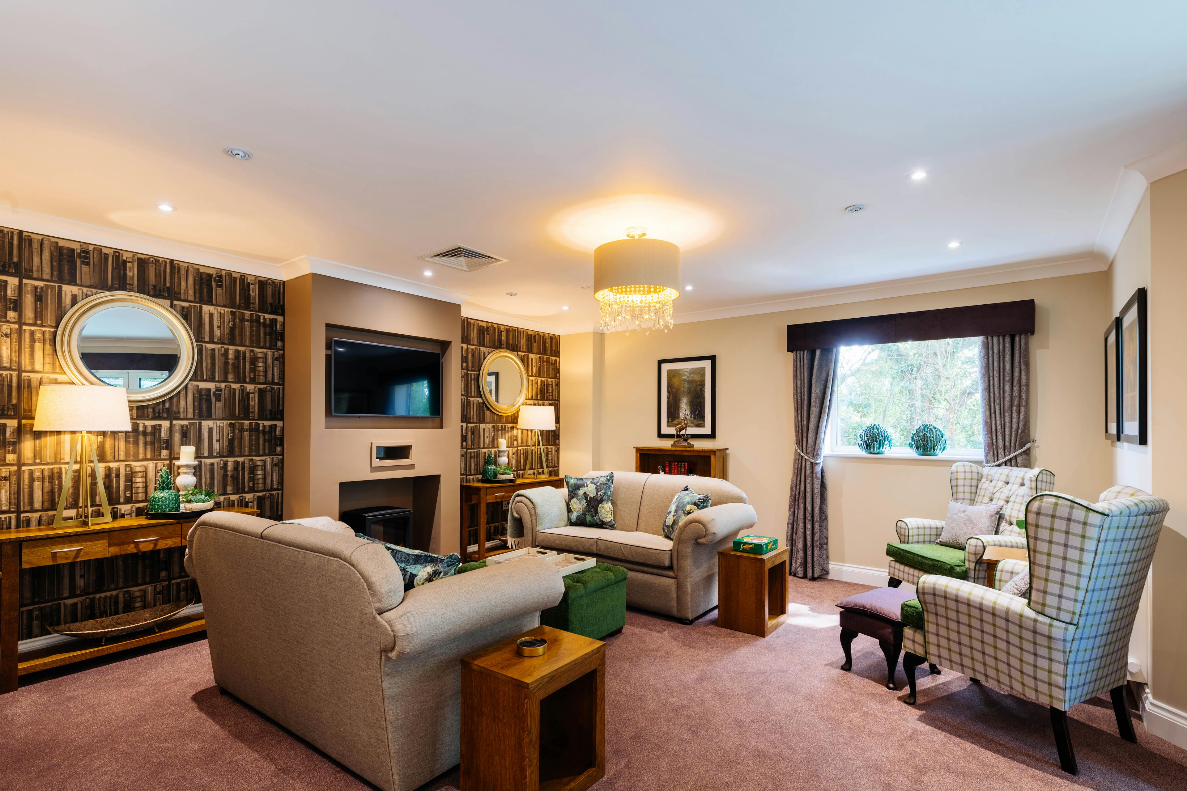 Communal Lounge of Denmead Grange Care Home in Waterlooville, Hampshire