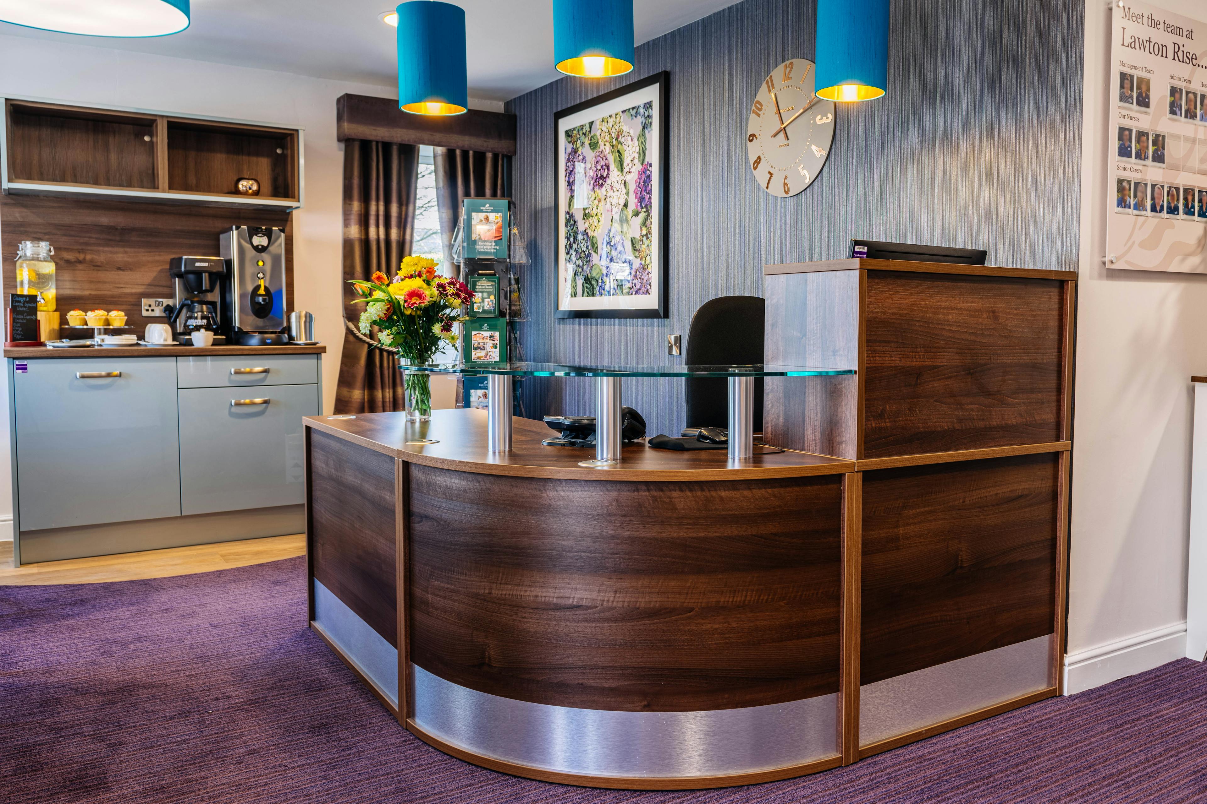 Reception of Lawton Rise Care Home in Stoke-on-Trent, Staffordshire