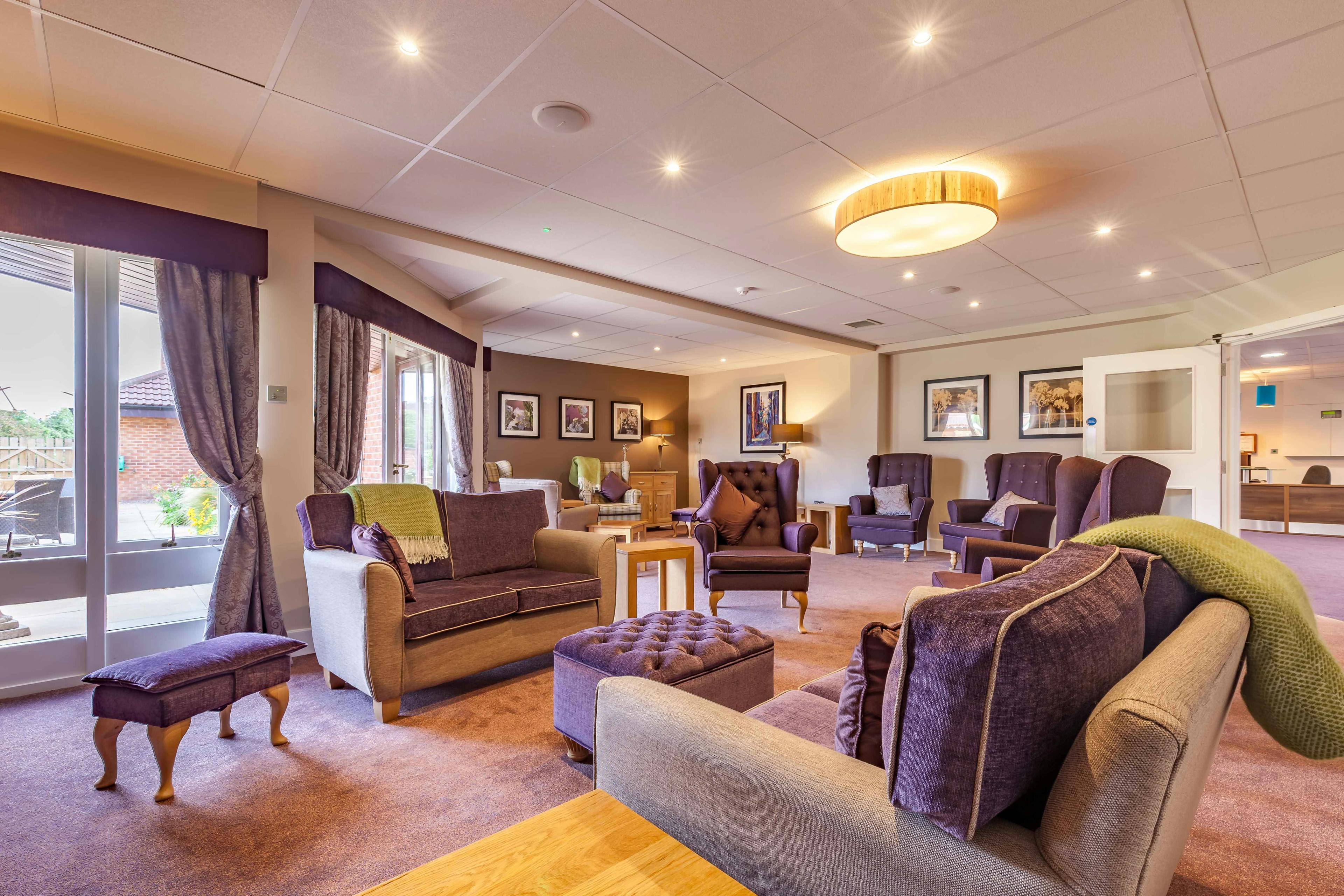 Communal Lounge at Lindum House Care Home in Beverley, East Riding of Yorkshire