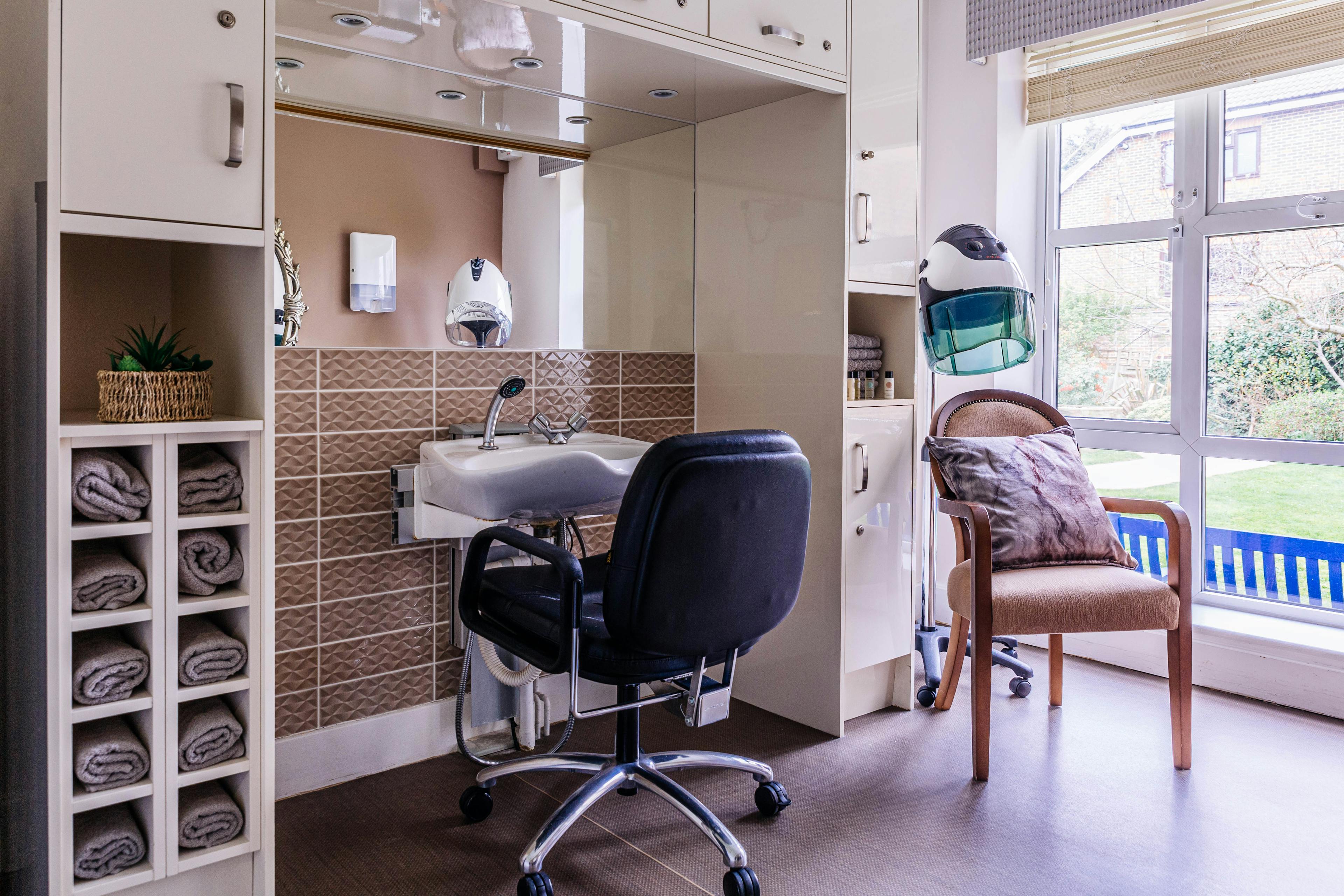 Salon at Magnolia Court Care Home in London, England