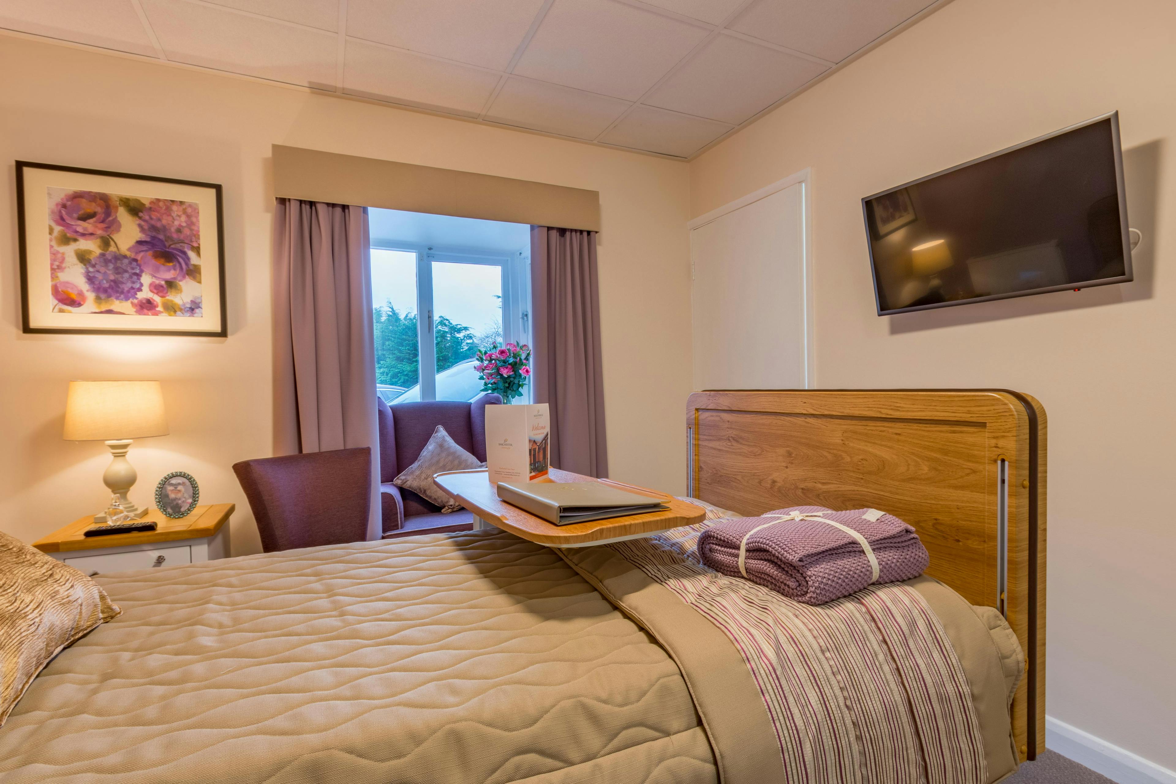 Bedroom at Meadowbeck Care Home in York, North Yorkshire