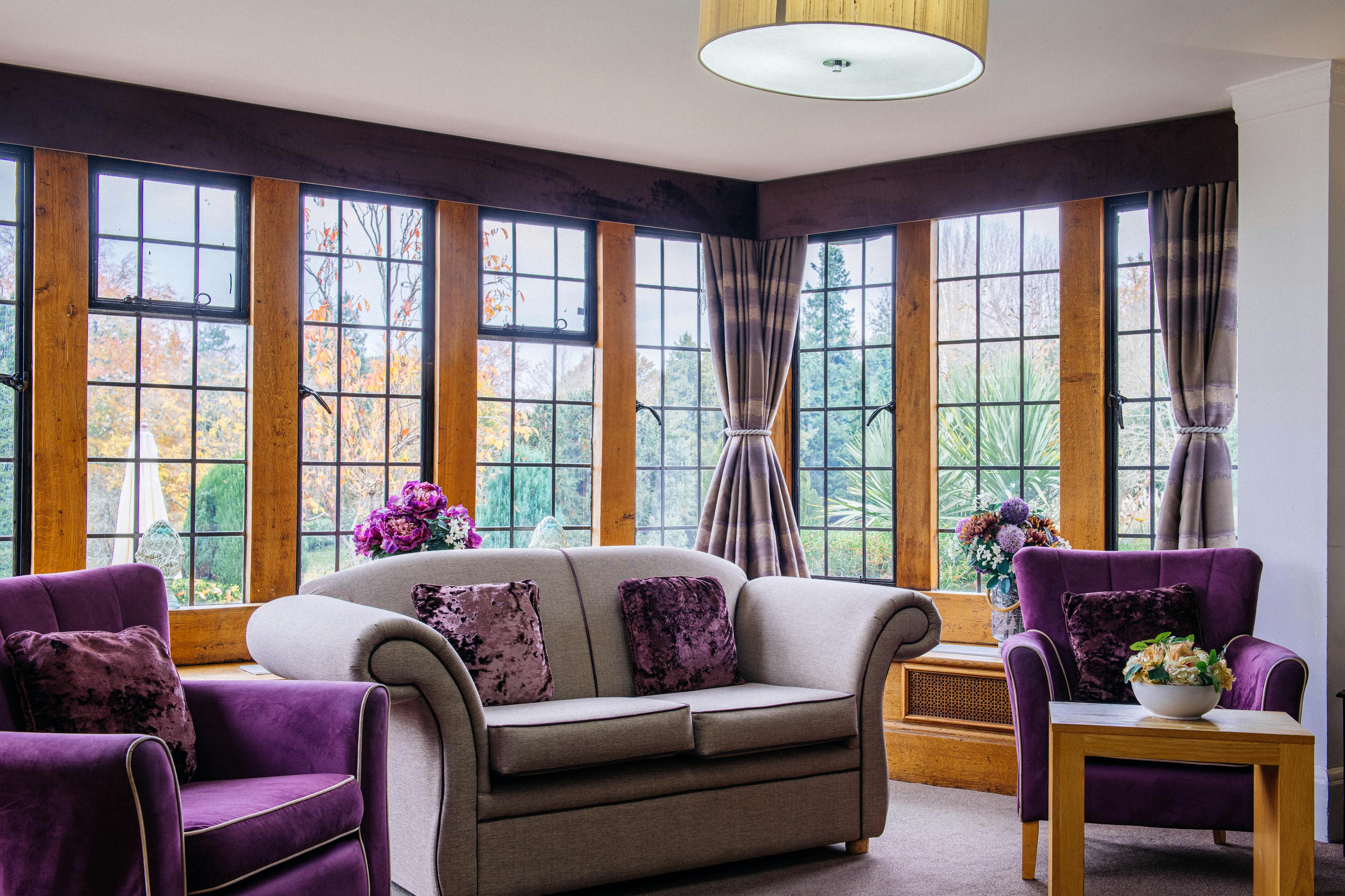 Communal Lounge at Reigate Beaumont Care Home in Reigate, Surrey