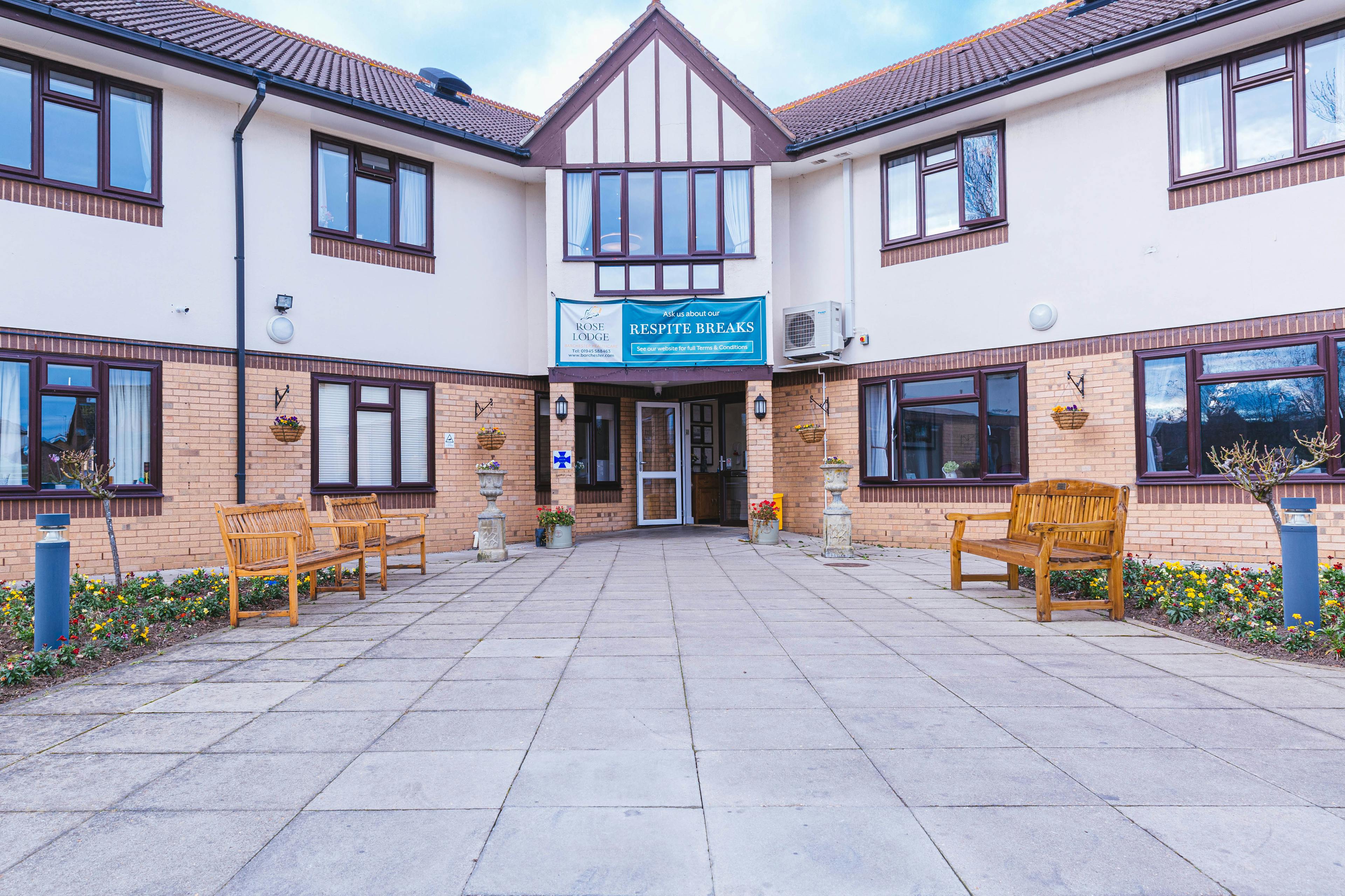 Exterior of Rose Lodge Care Home in Wisbech, Cambridgeshire