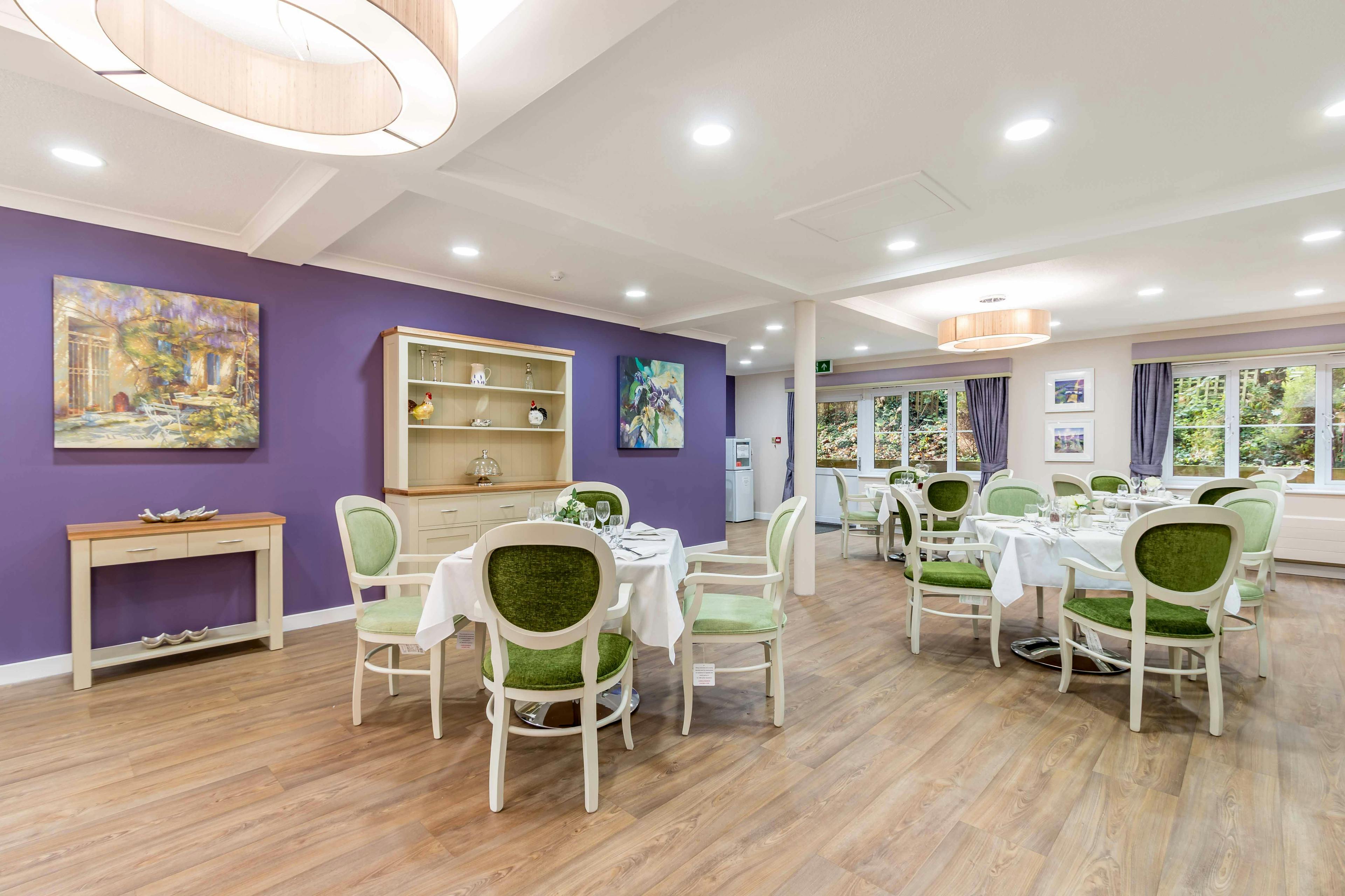 Dining Room at Shelburne Lodge Care Home in High Wycombe, Buckinghamshire