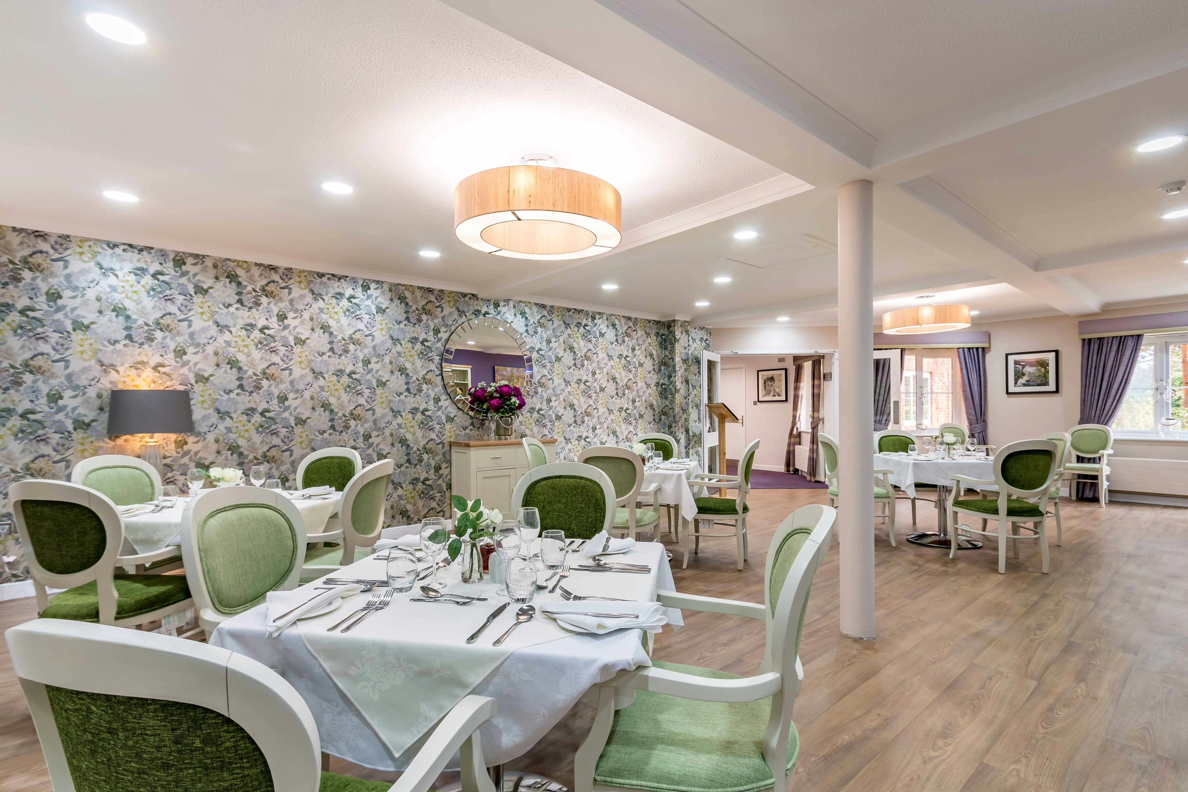 Dining Room at Shelburne Lodge Care Home in High Wycombe, Buckinghamshire