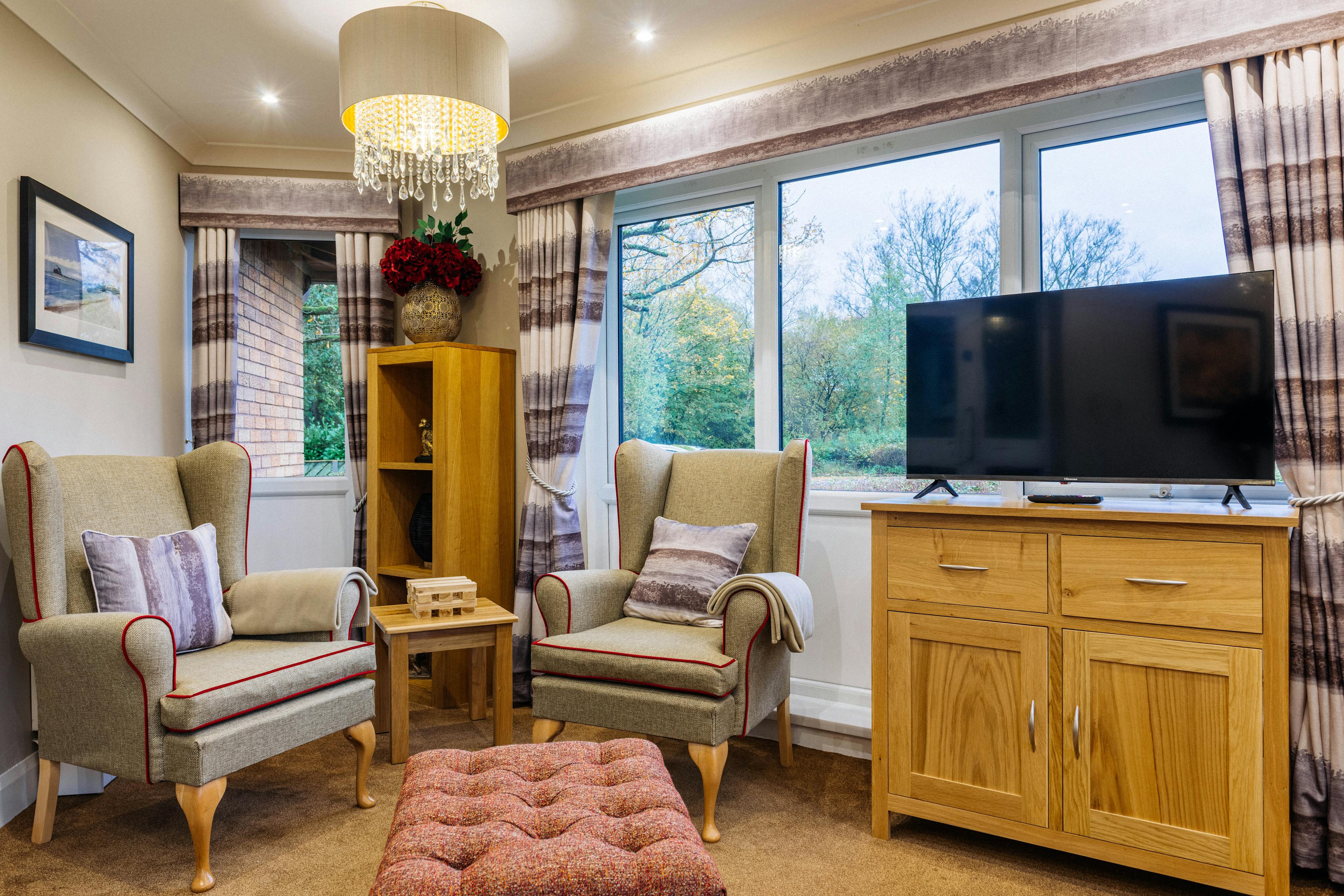 Communal Lounge at Sherwood Court Care Home in Fulwood, Preston