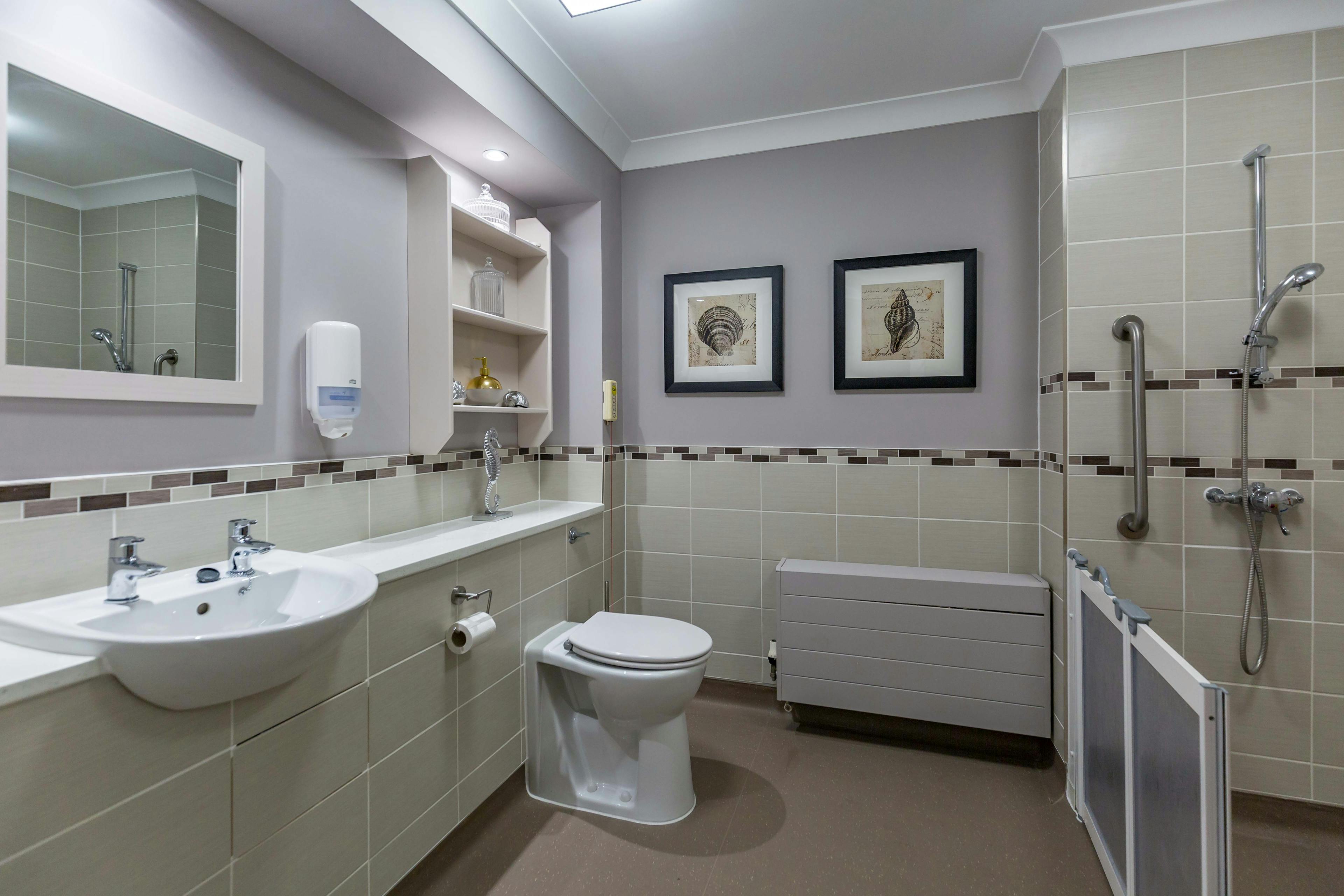 Bathroom at Southgate Beaumont Care Home in London, England