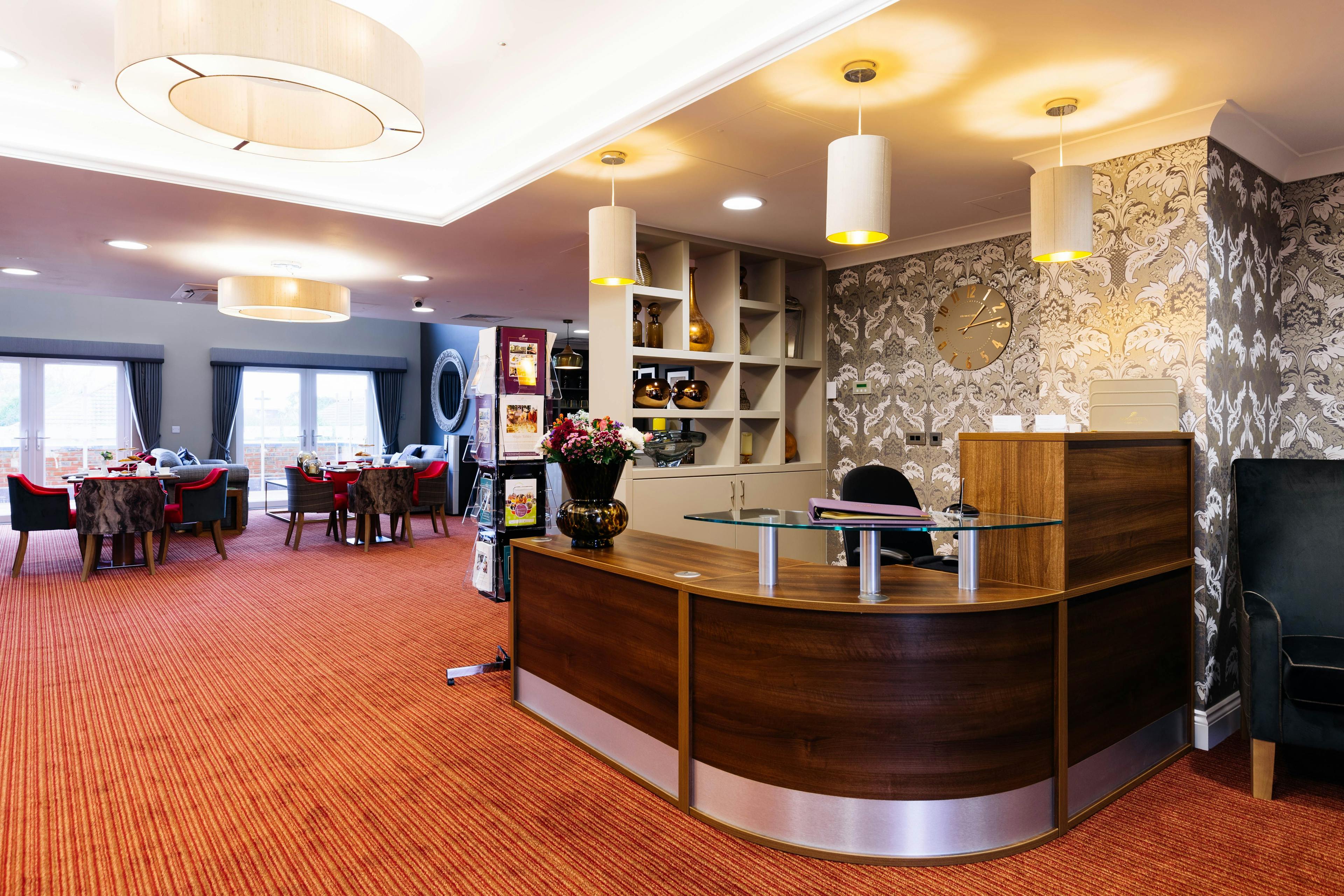 Reception of Upton Bay Care Home in Poole, Dorset