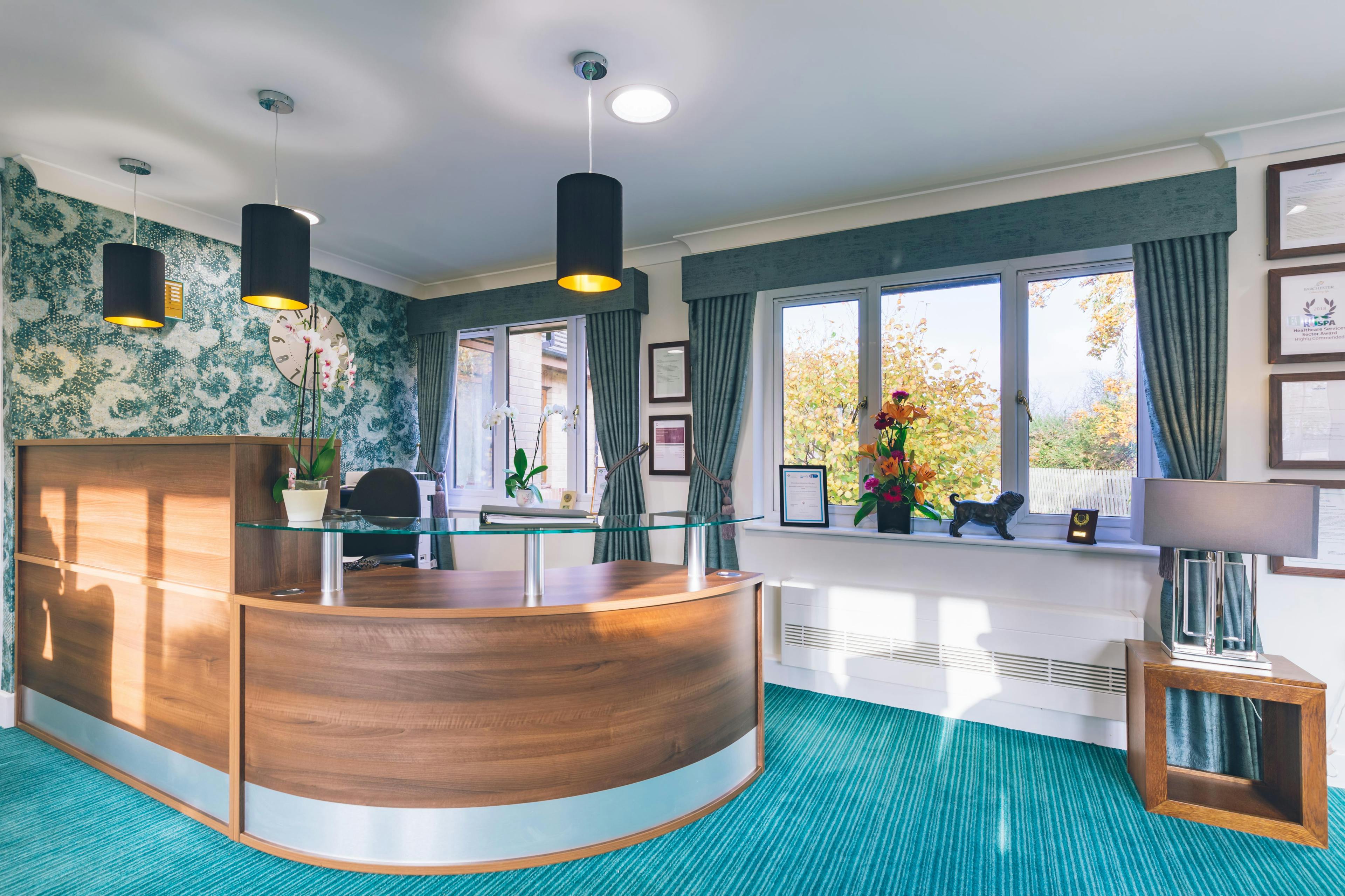 Reception of Vecta House Care Home in Newport, Isle of Wight