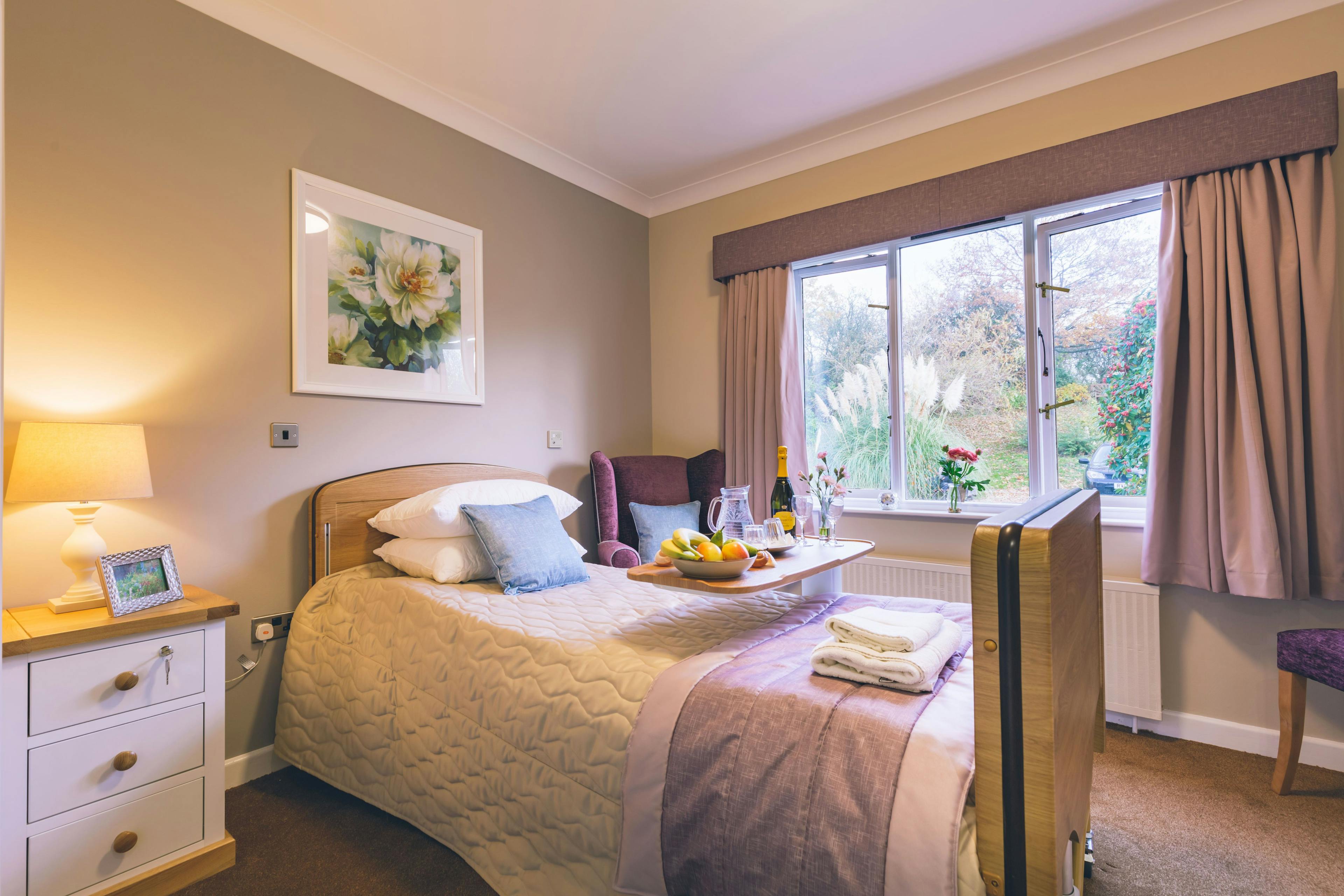 Bedroom of Vecta House Care Home in Newport, Isle of Wight