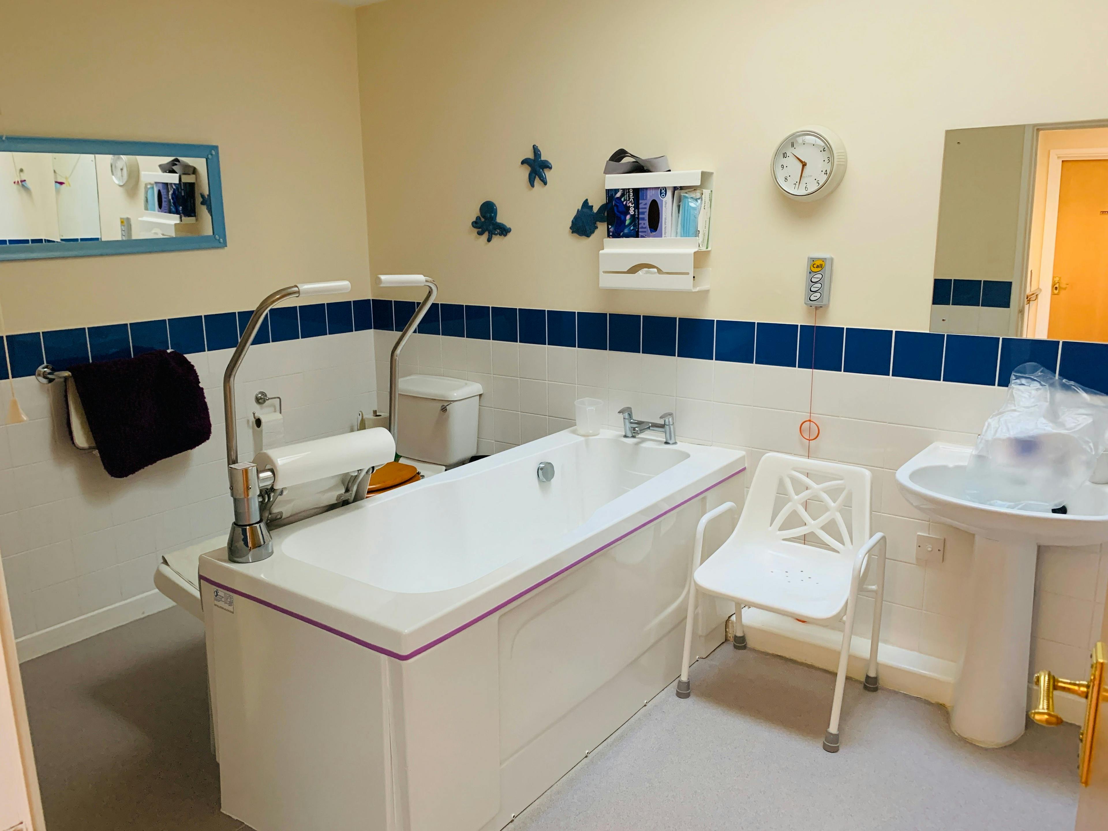 Bathroom at The Gables Care Home in Bristol, South West England 