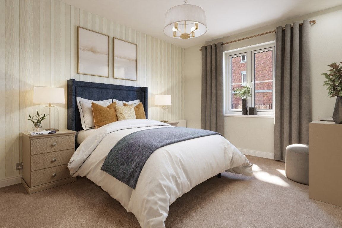 Bedroom at Knox Court Retirement Apartment in Rugby, Warwickshire