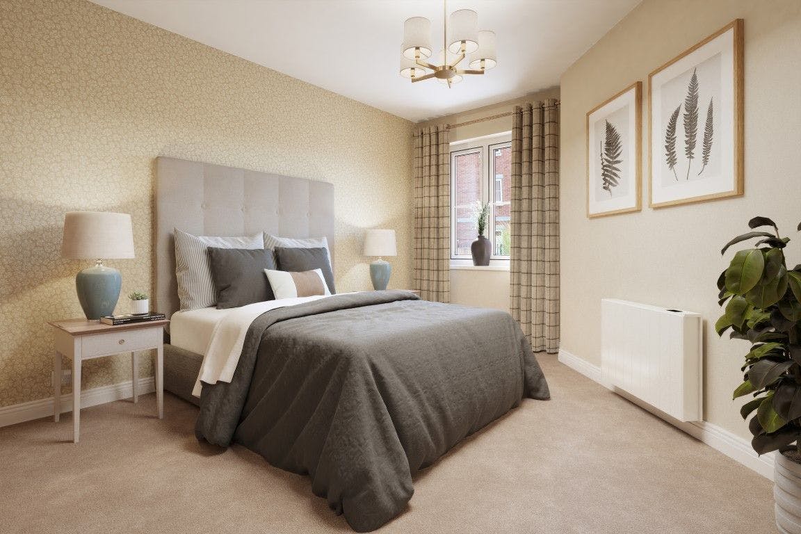 Bedroom at Knox Court Retirement Apartment in Rugby, Warwickshire