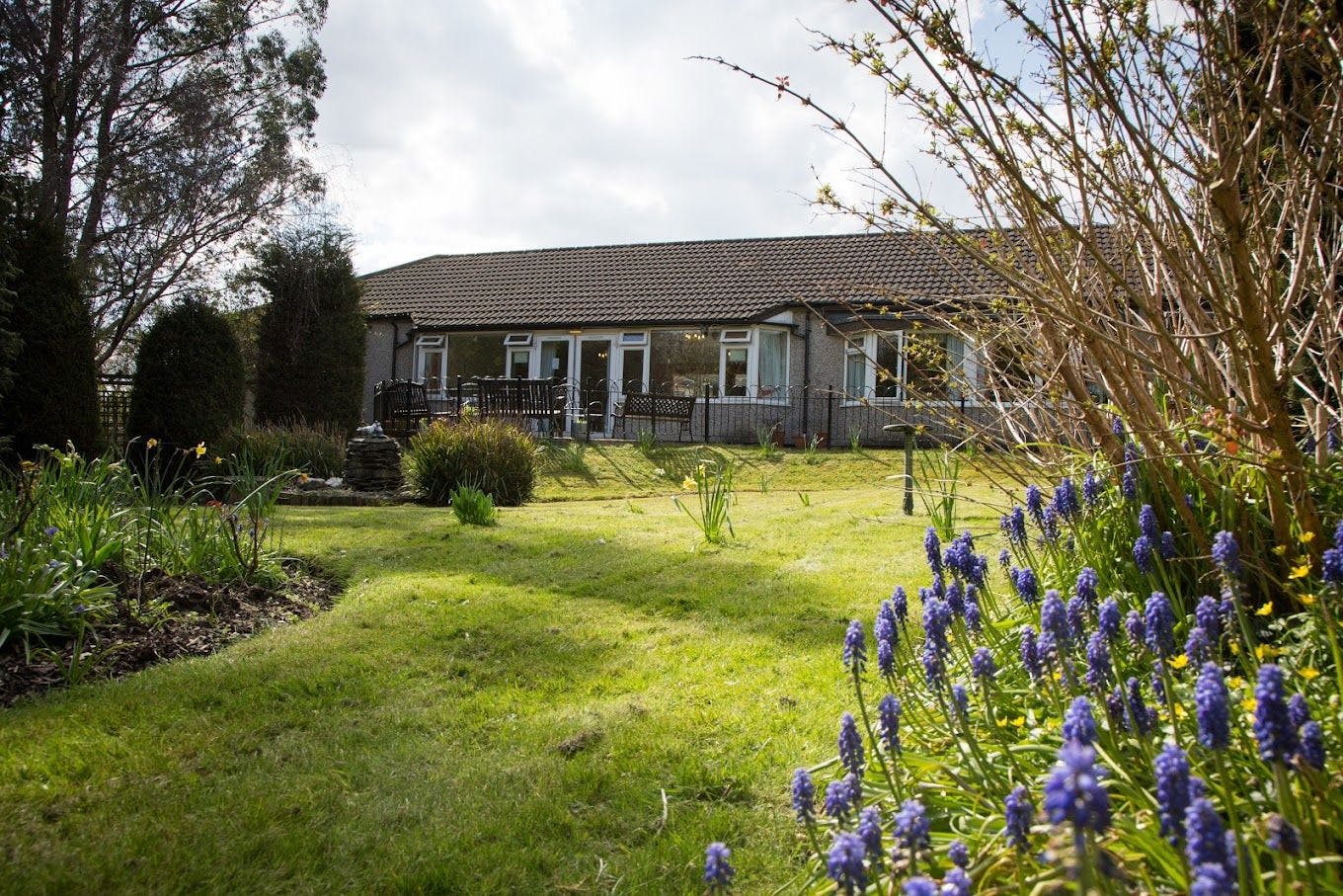 Garden of Belmont Lodge care home in Chigwell, Essex