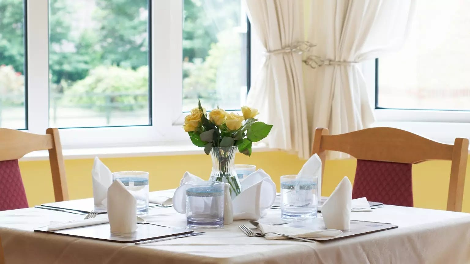 Dining room of Belmont View care home in Hoddesdon, Hertfordshire