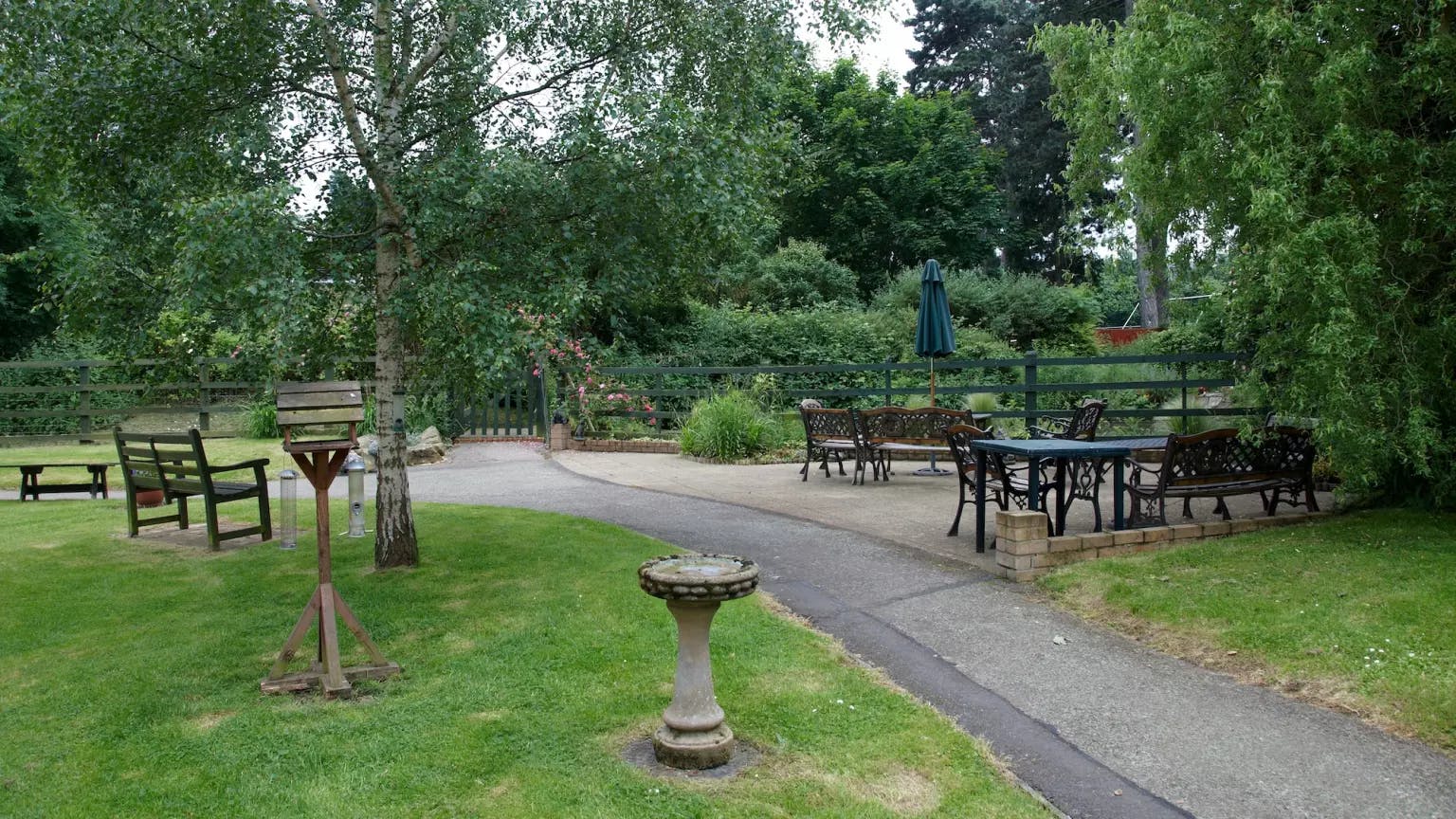 Garden of Belmont View care home in Hoddesdon, Hertfordshire