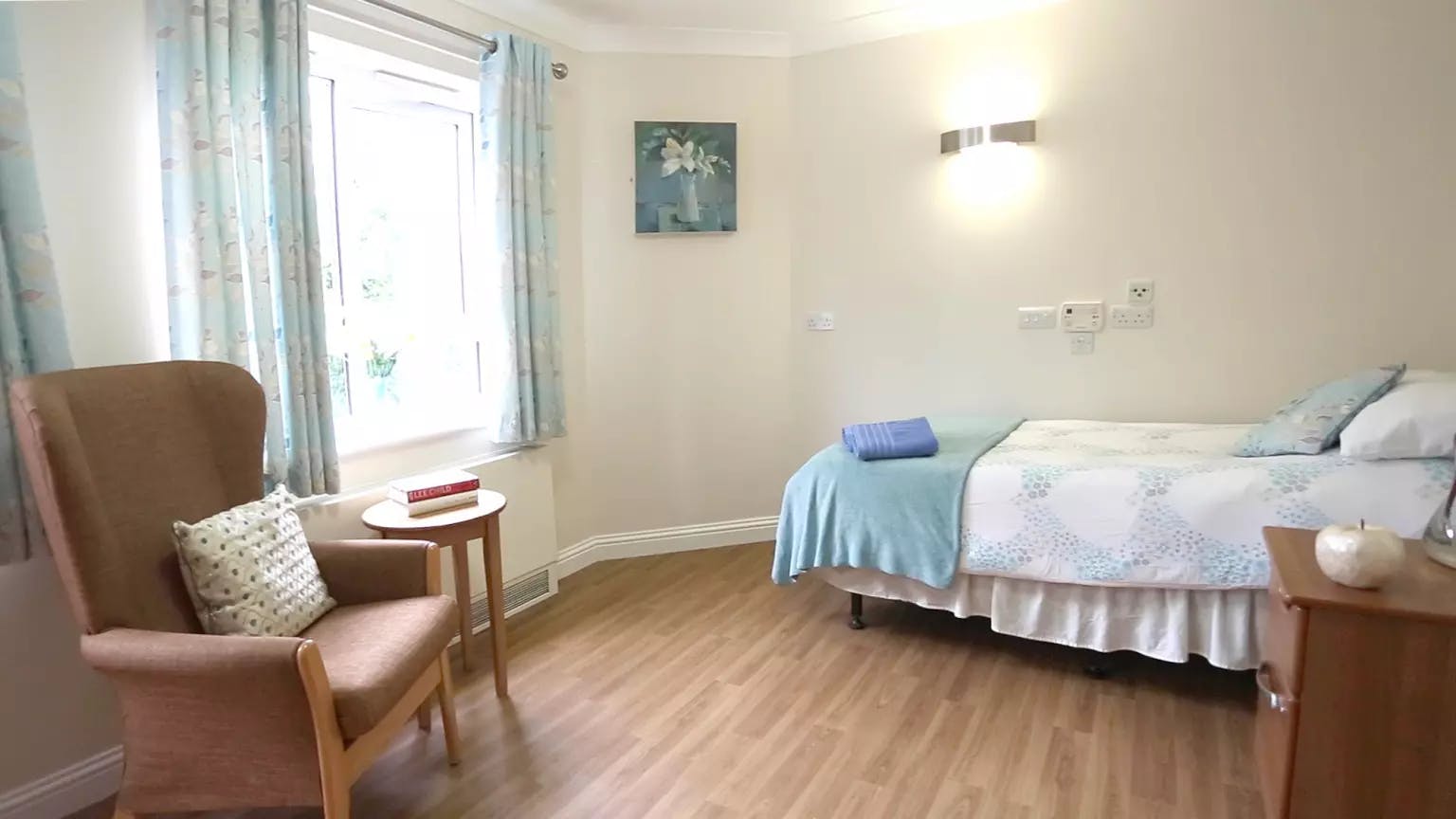 Bedroom of Belmont View care home in Hoddesdon, Hertfordshire