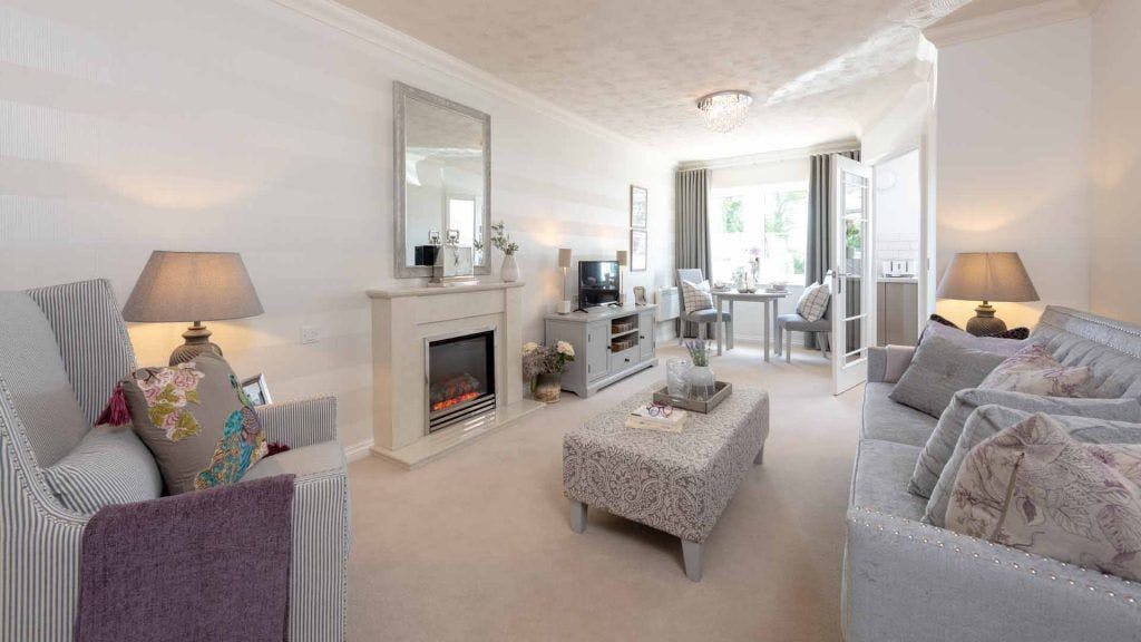 Lounge of Charrington Lodge retirement development in Oxted, Surrey