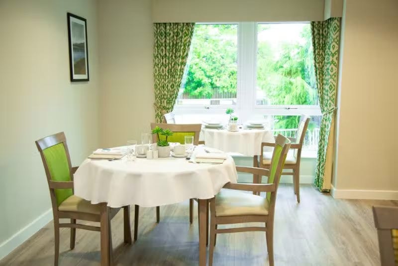 Dining Area of Boclair Care Home in Bearsdon, East Dunbartonshire