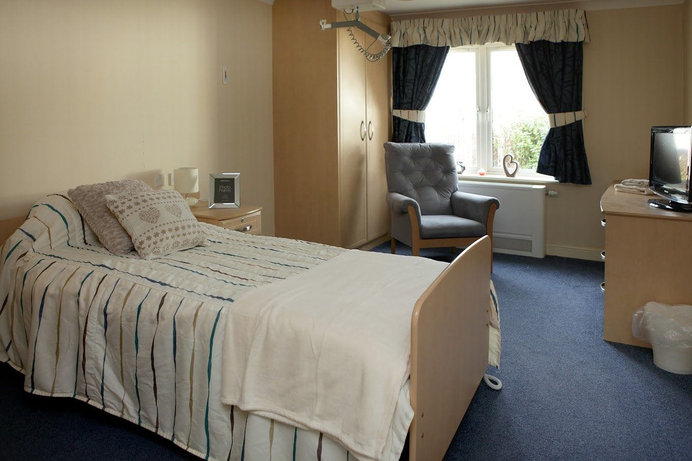 Bedroom at Bowerfield Court Care Home in Stockport, Greater Manchester