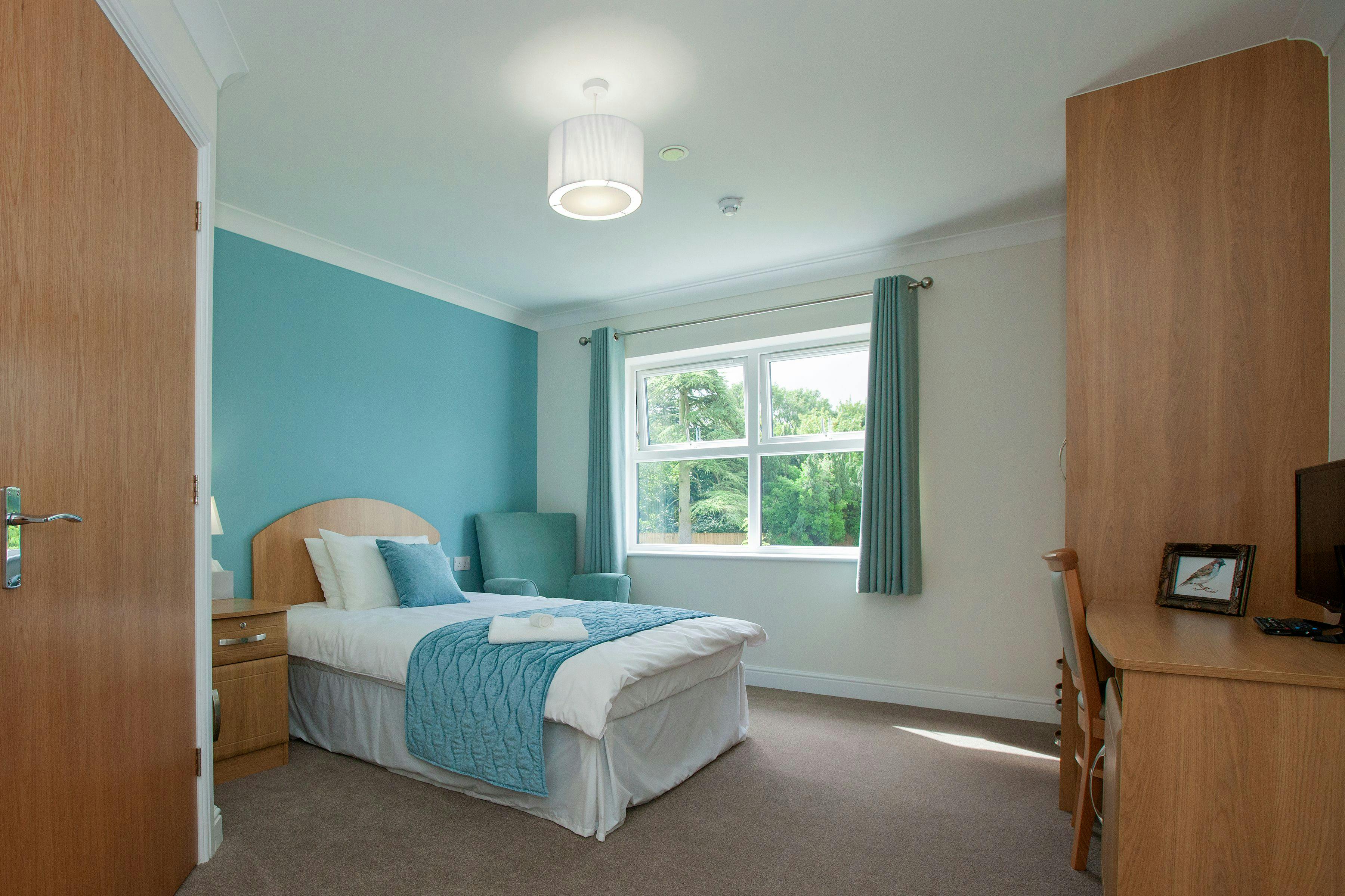Bedroom at Briggs Lodge Care Home in Devizes, Wiltshire