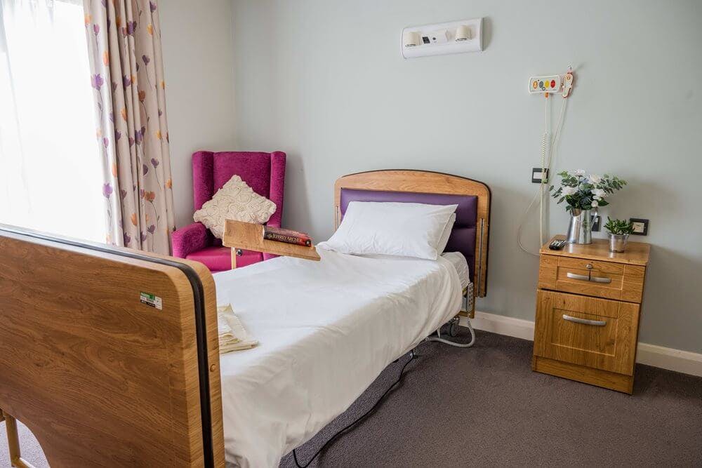 Bedroom of Britten Court care home in Lowestoft, Suffolk