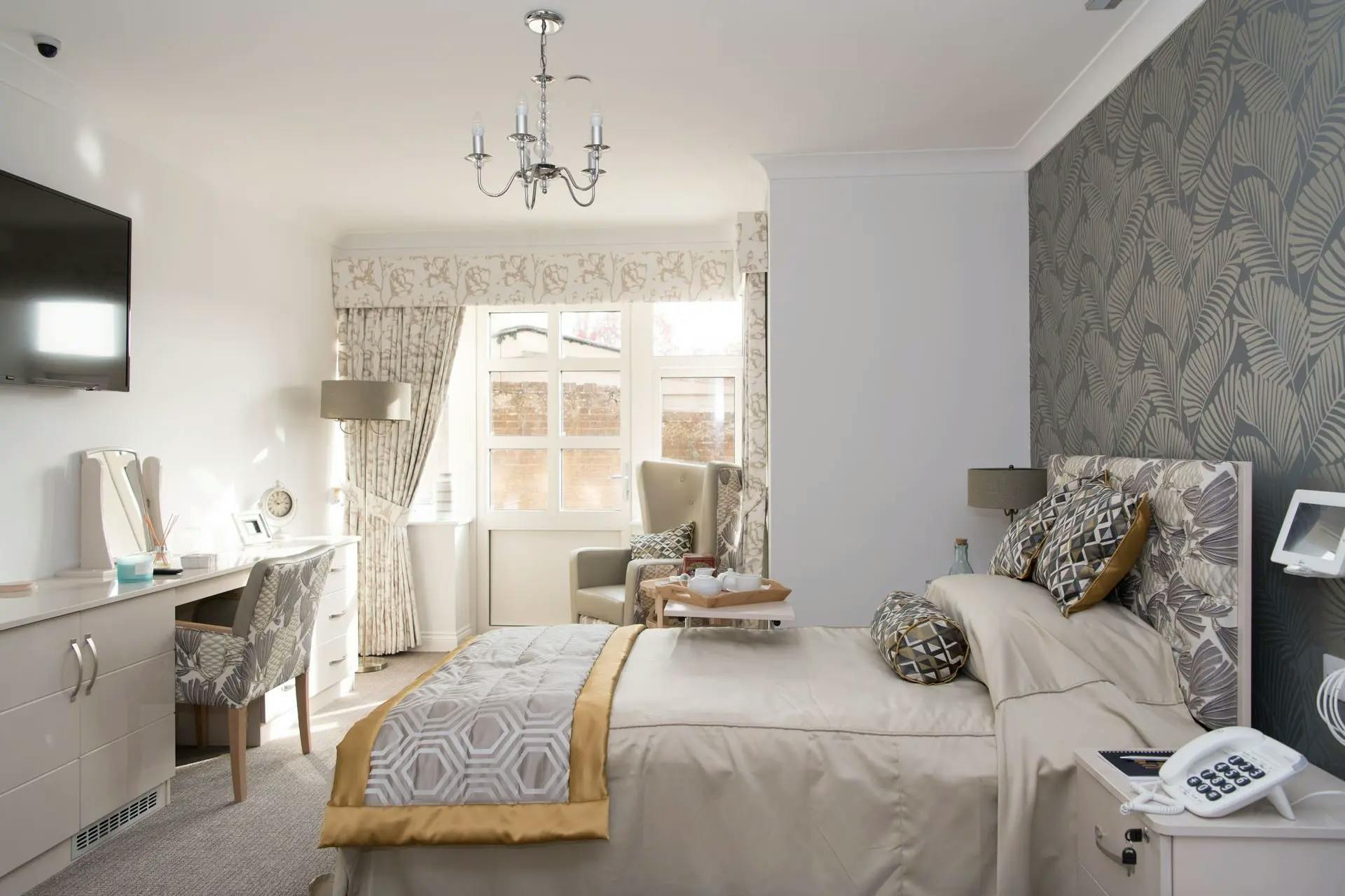 Bedroom at Brook House Care Home in Towcester, Northamptonshire