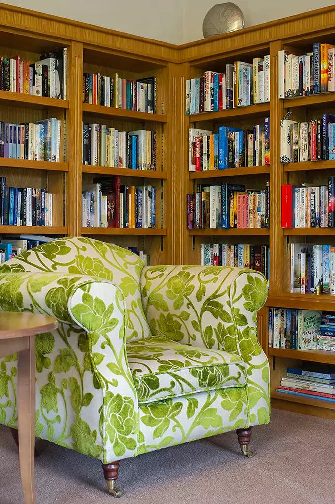 Library at Brooklands Care Home in Norwich, Norfolk