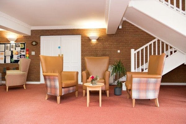 Communal area of Brooklyn House care home in Attleborough, Norfolk