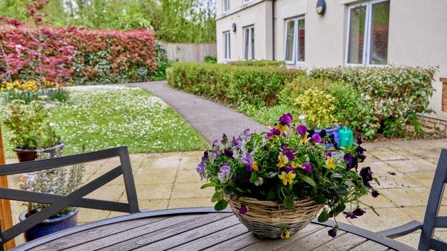 Garden at Brunel House Care Home in Corsham, Wiltsire