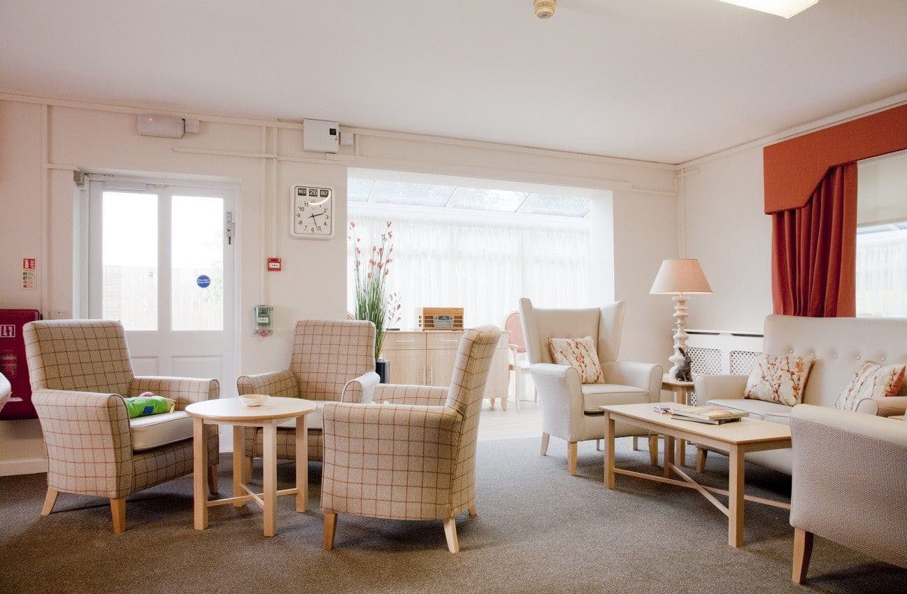 Communal Lounge at Bucklow Manor Care Home in Knutsford, Cheshire East