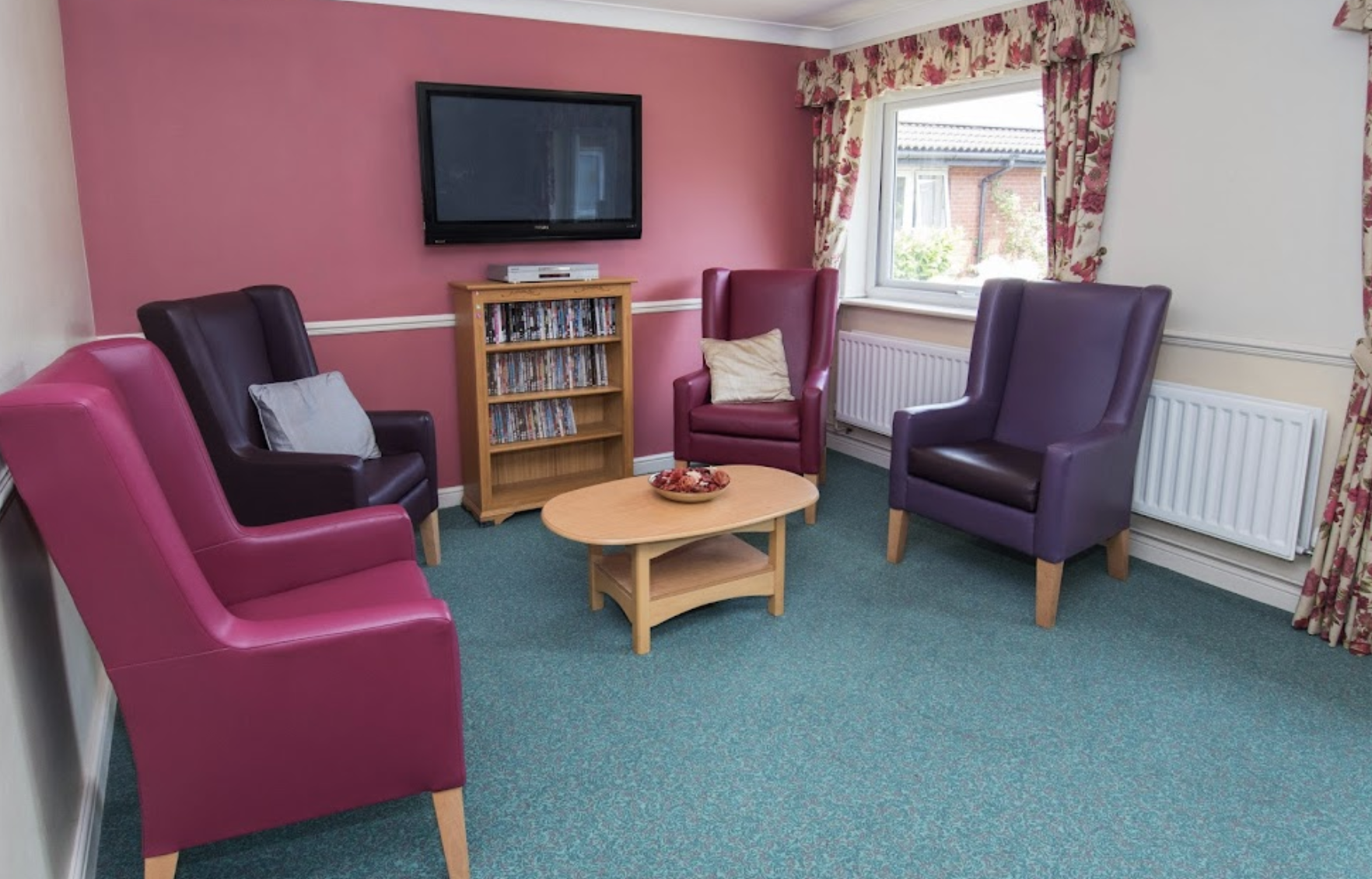 Lounge of Colonia Court care home in Colchester, Essex