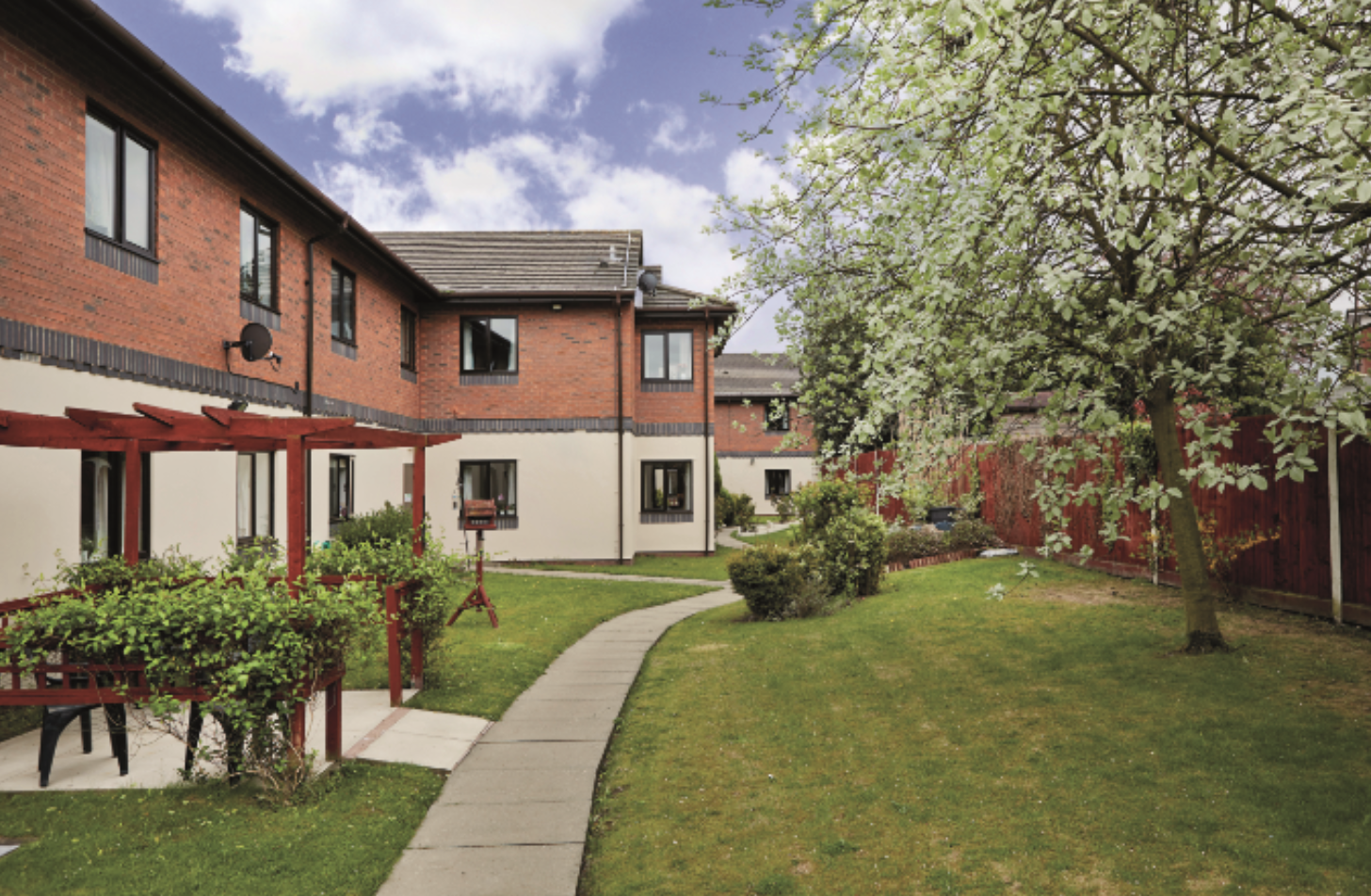 Exterior of Newton Court care home in Middlewich, Cheshire