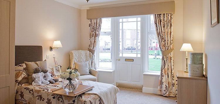 Bedroom at Ridley Park Care Home in Blyth, Northumberland