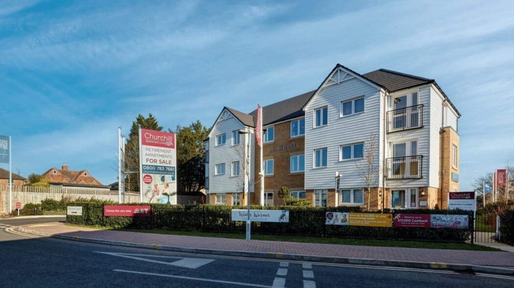 Exterior of Beech Lodges retirement development in Burnham, Slough