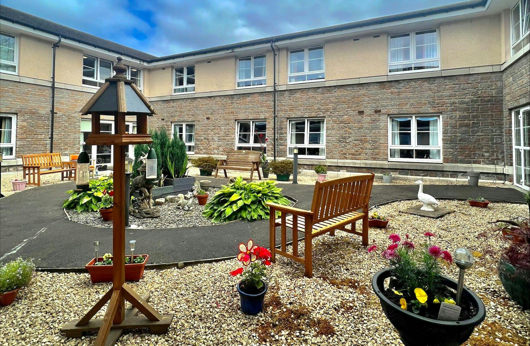 Garden of Caledonian Court Care Home in Falkirk, Scotland