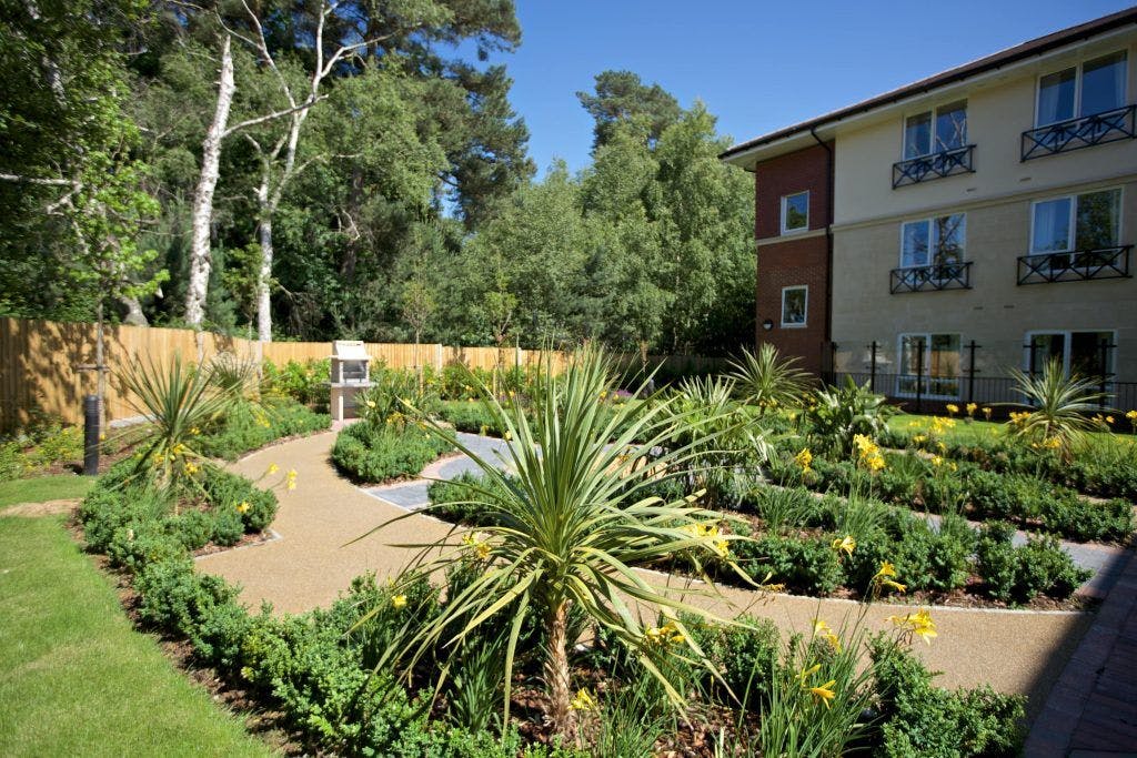 Garden of Camberley Manor care home in Frimley, Surrey