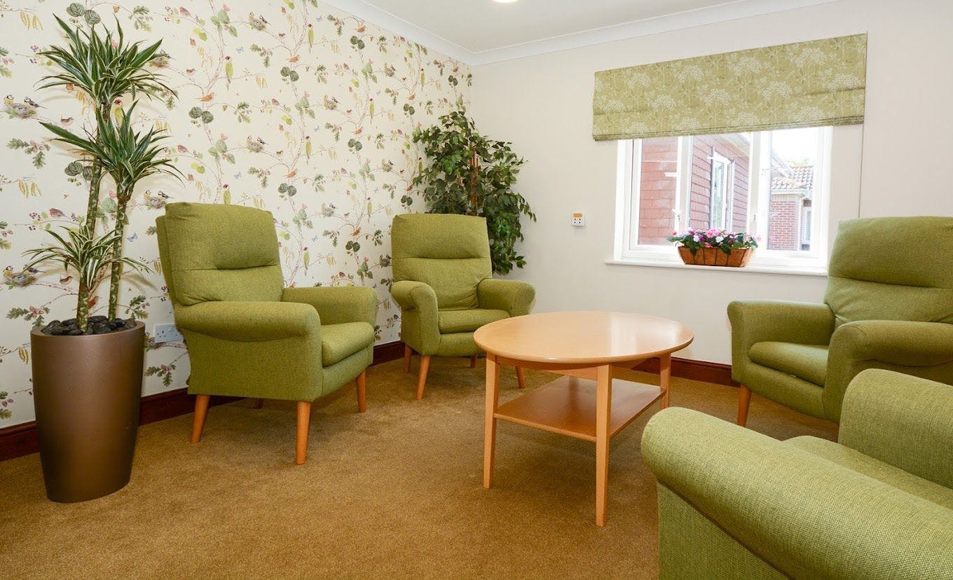 Lounge of Talbot View care home in Bournemouth, Hampshire