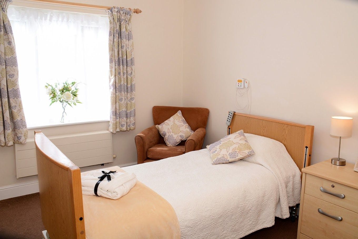 Bedroom of Talbot View care home in Bournemouth, Hampshire