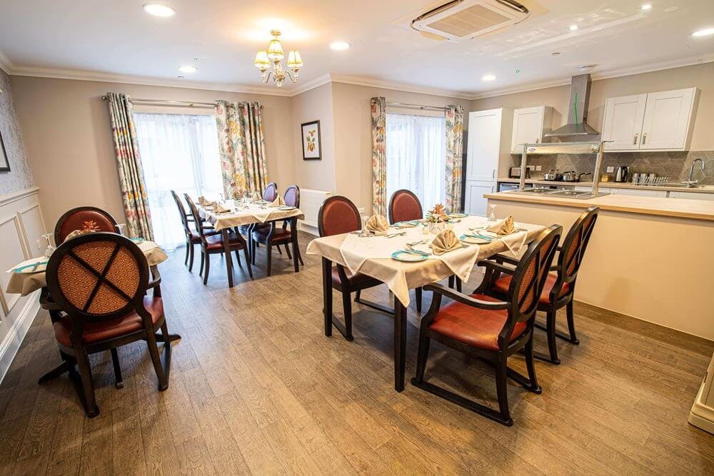 Dining Room at Dashwood Manor Care Home in Basingstoke, Hampshire
