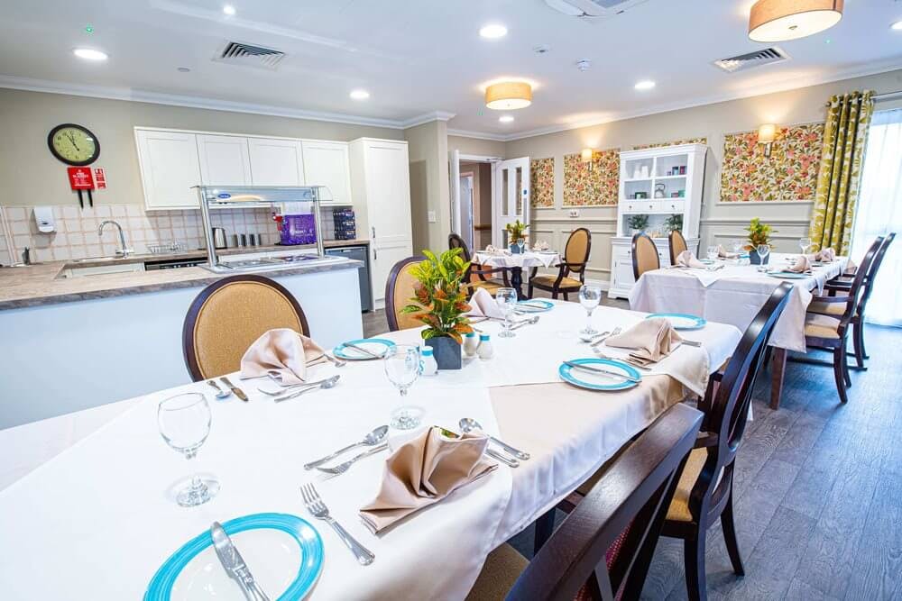 Dining Room at Dashwood Manor Care Home in Basingstoke, Hampshire